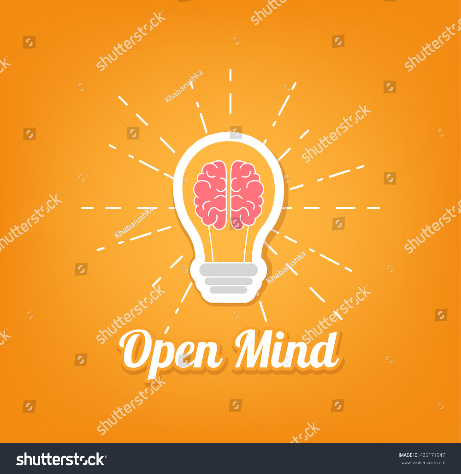 Open mind Human brain bulb concept Open mind Human brain bulb concept