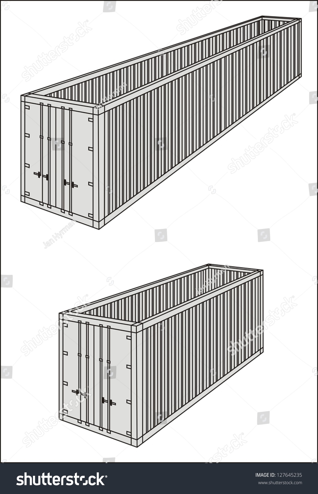 Open Topoversizeoverdimensional Cargo Container Line Drawing Stock ...