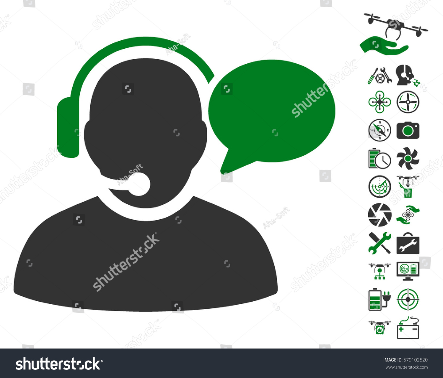 Operator Message Icon Bonus Aircopter Service Stock Vector Royalty