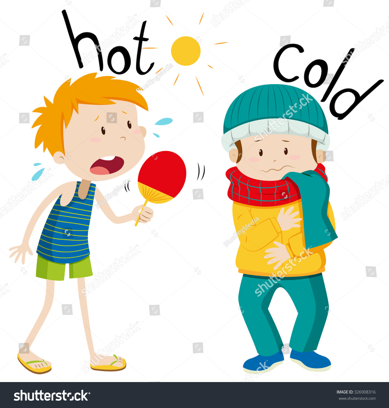 opposite-adjectives-hot-and-cold-illustration-326908316-shutterstock