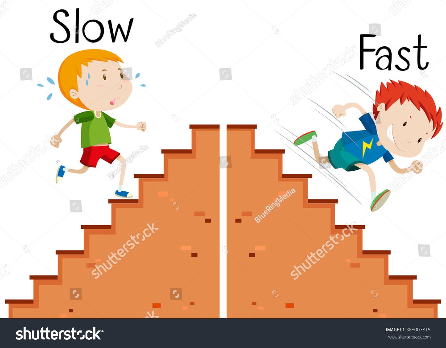 opposite-words-slow-fast-illustration-stock-vector-368007815-shutterstock