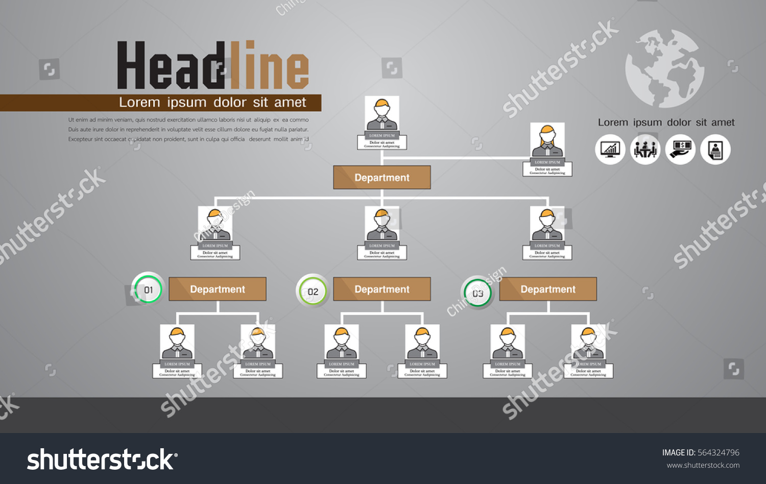 Organization Chart Infographics People Icon Abstract Stock Vector Royalty Free