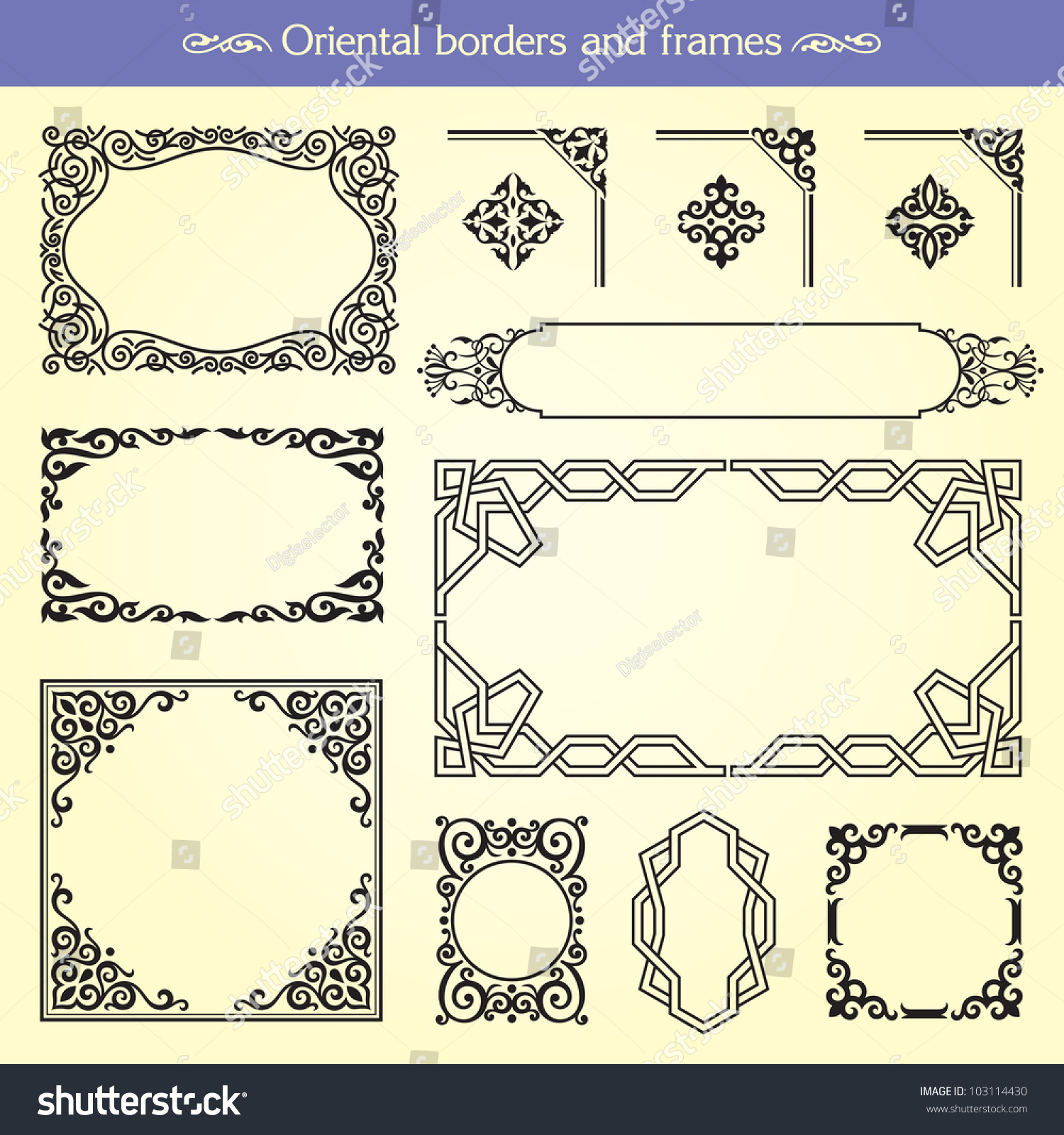 Oriental Asian Vector Borders, Frames And Corners - 103114430