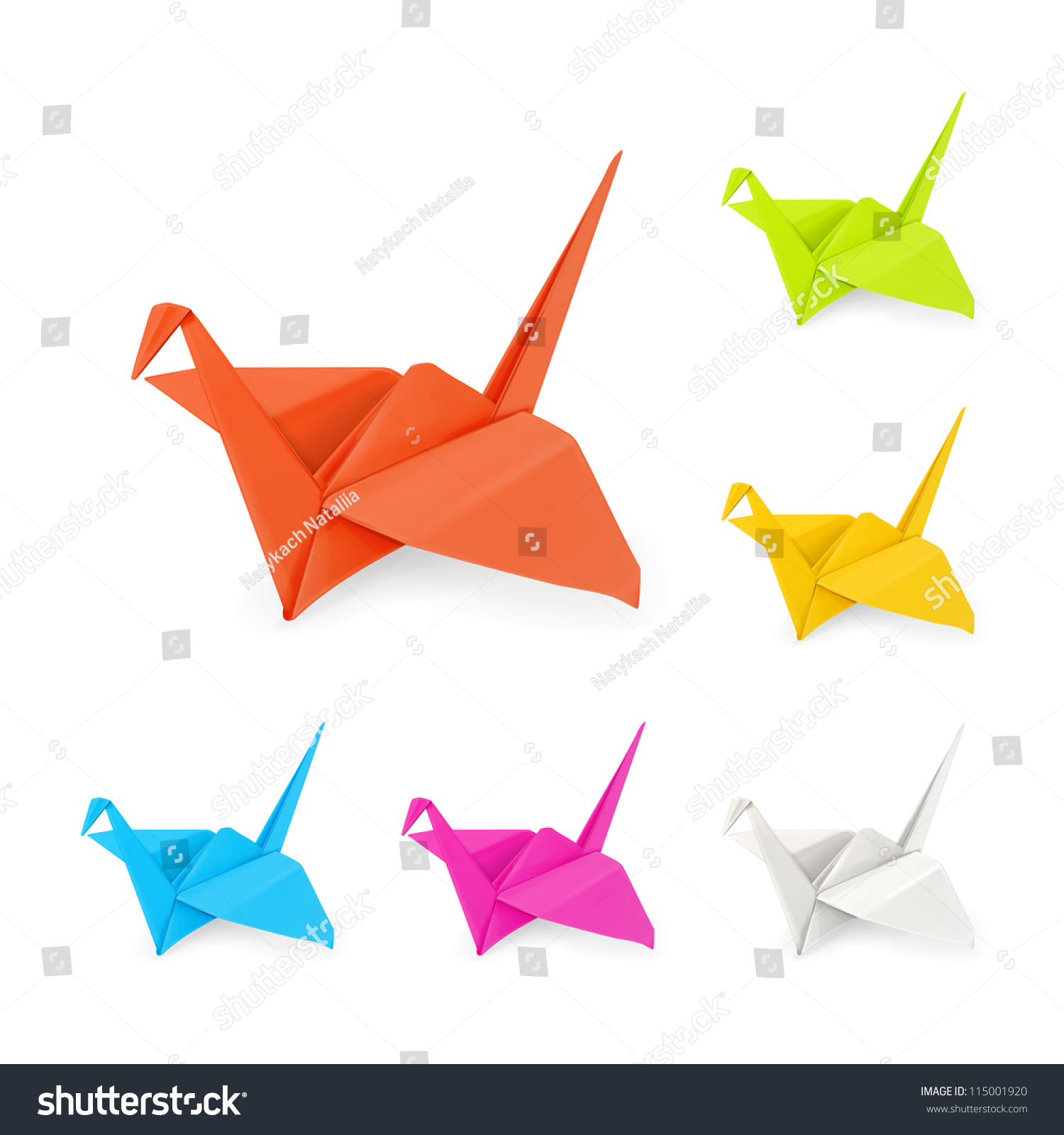 Origami Cranes, Vector - 115001920 : Shutterstock