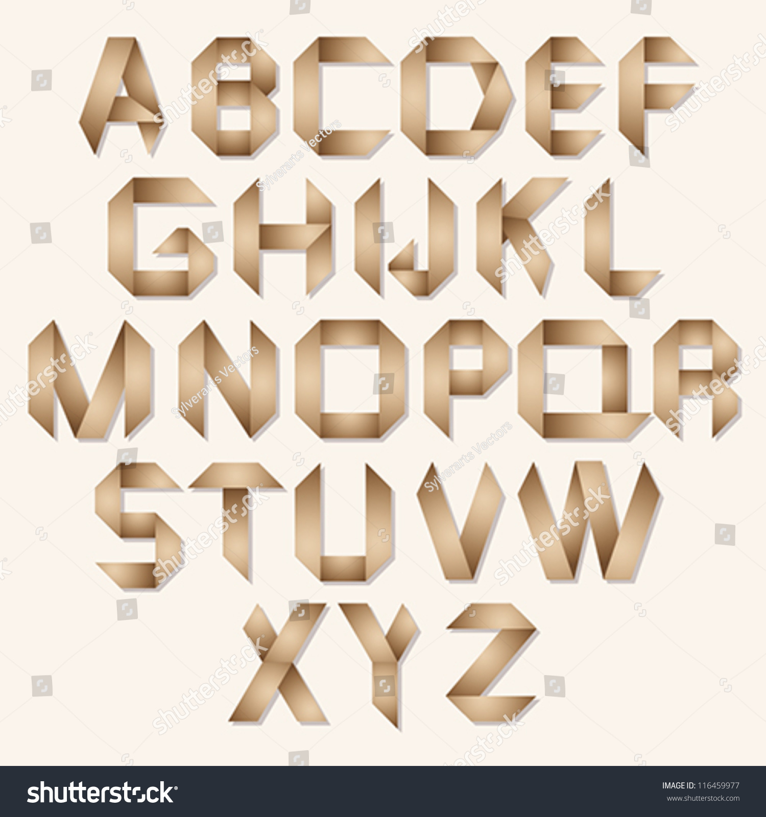 Origami Style Font Vector Alphabet 116459977 Shutterstock