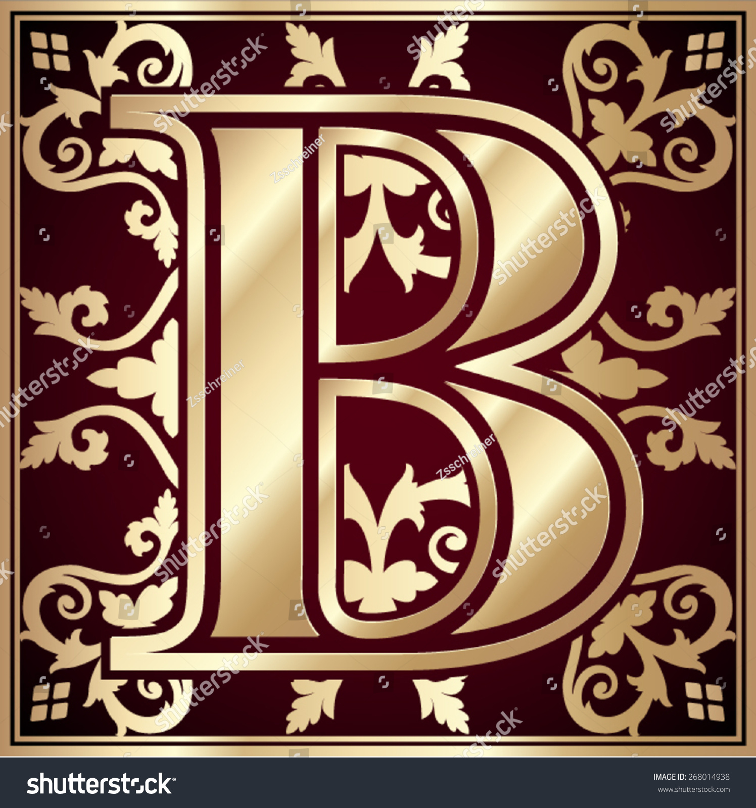 Ornamental Decorative Letter - B / Vector Illustration - 268014938 ...