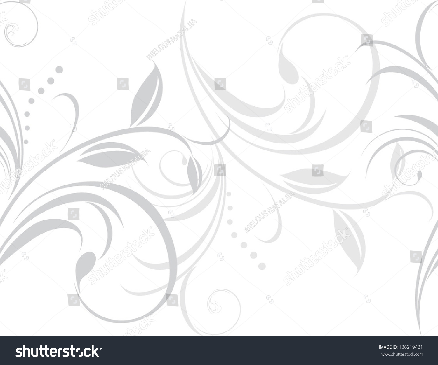 Ornamental Light Gray Border Isolated On The White. Vector 136219421