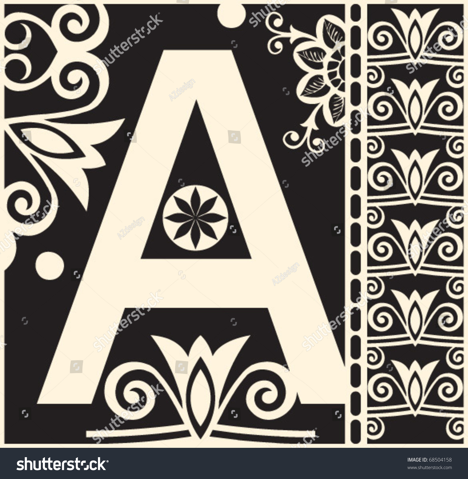 Ornamental Vector Abc Decorative Letter Stock Vector 68504158 ...