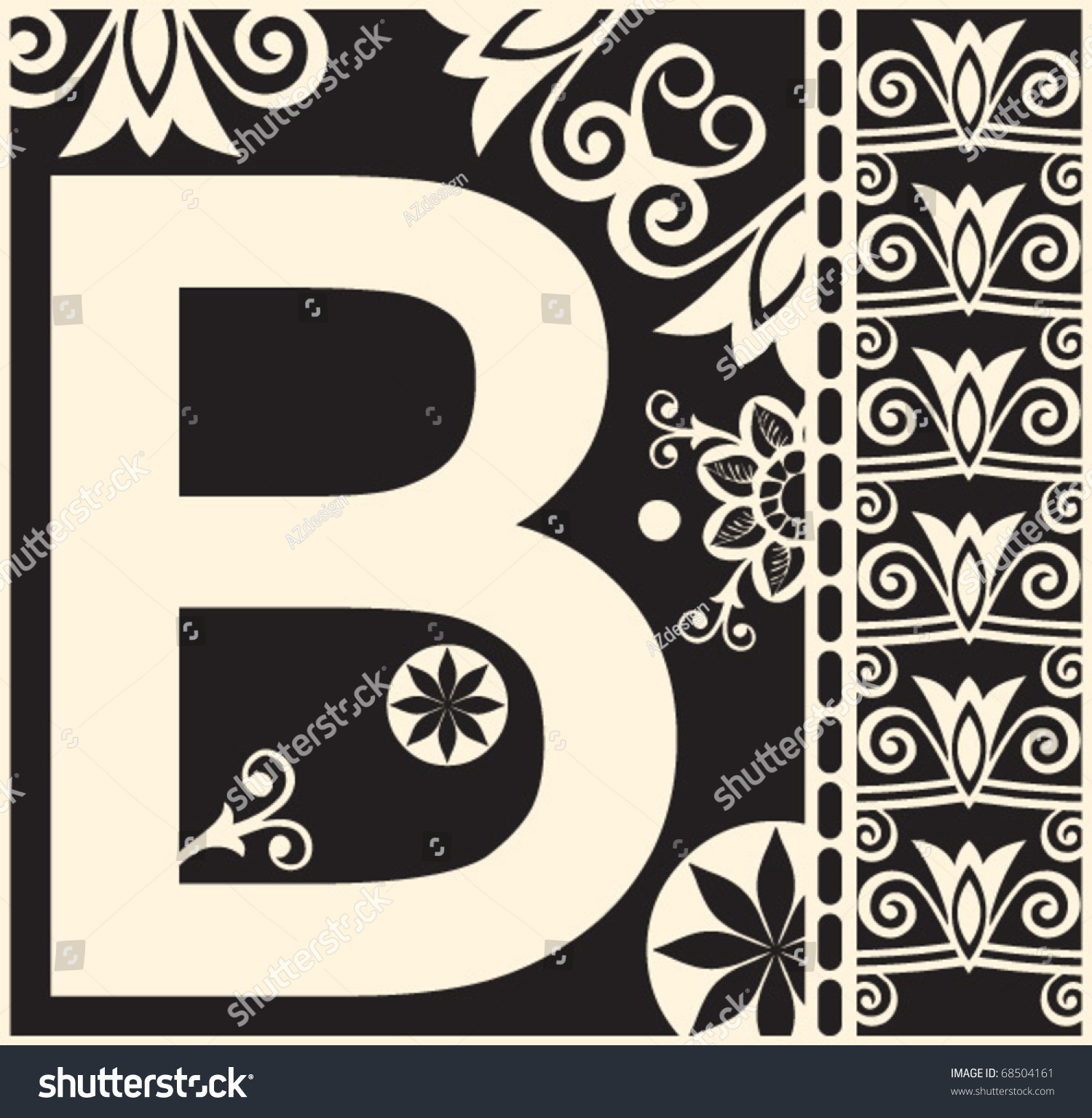 Ornamental Vector Abc, Decorative Letter B - 68504161 : Shutterstock