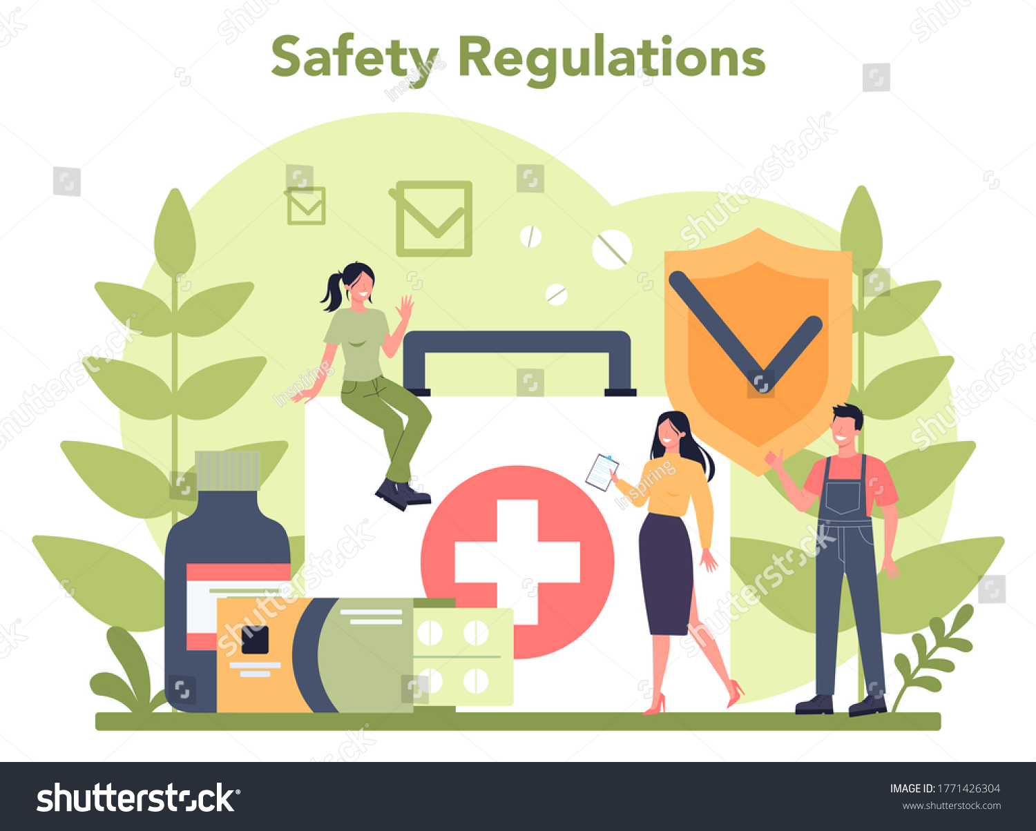 Osha Concept Occupational Safety Health Administration Stock Vector