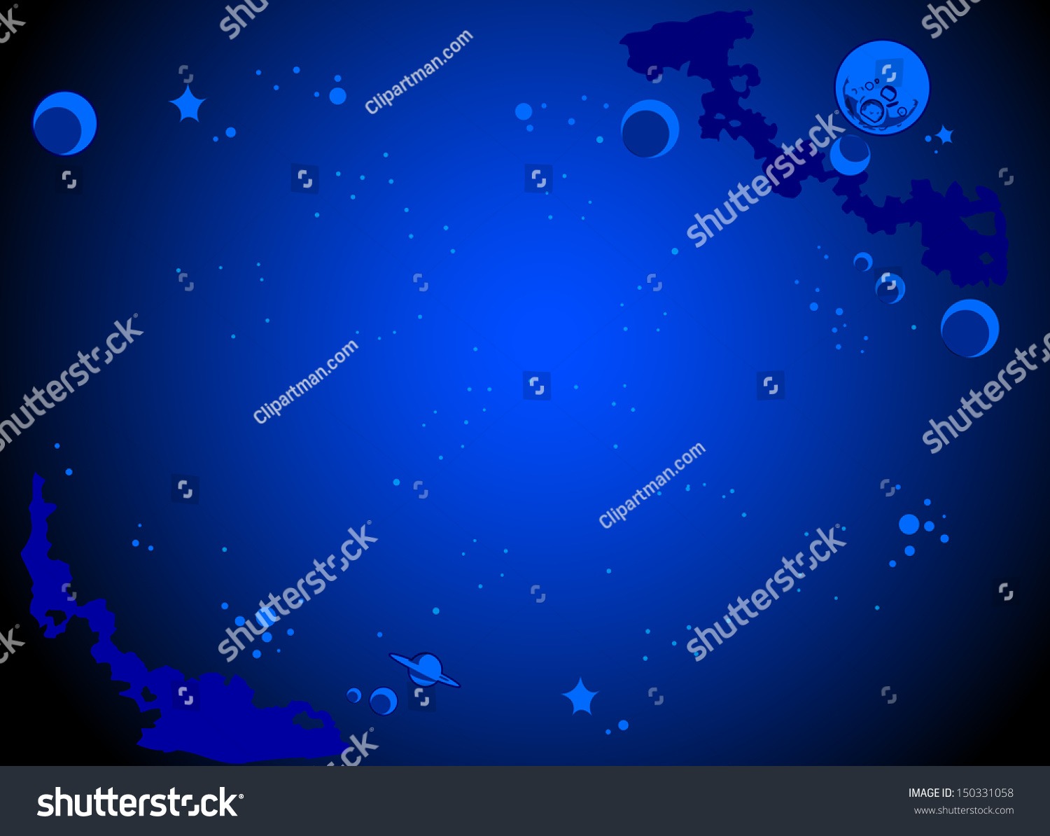Outer Space Cartoon Background For Comics And Animation Stock Vector