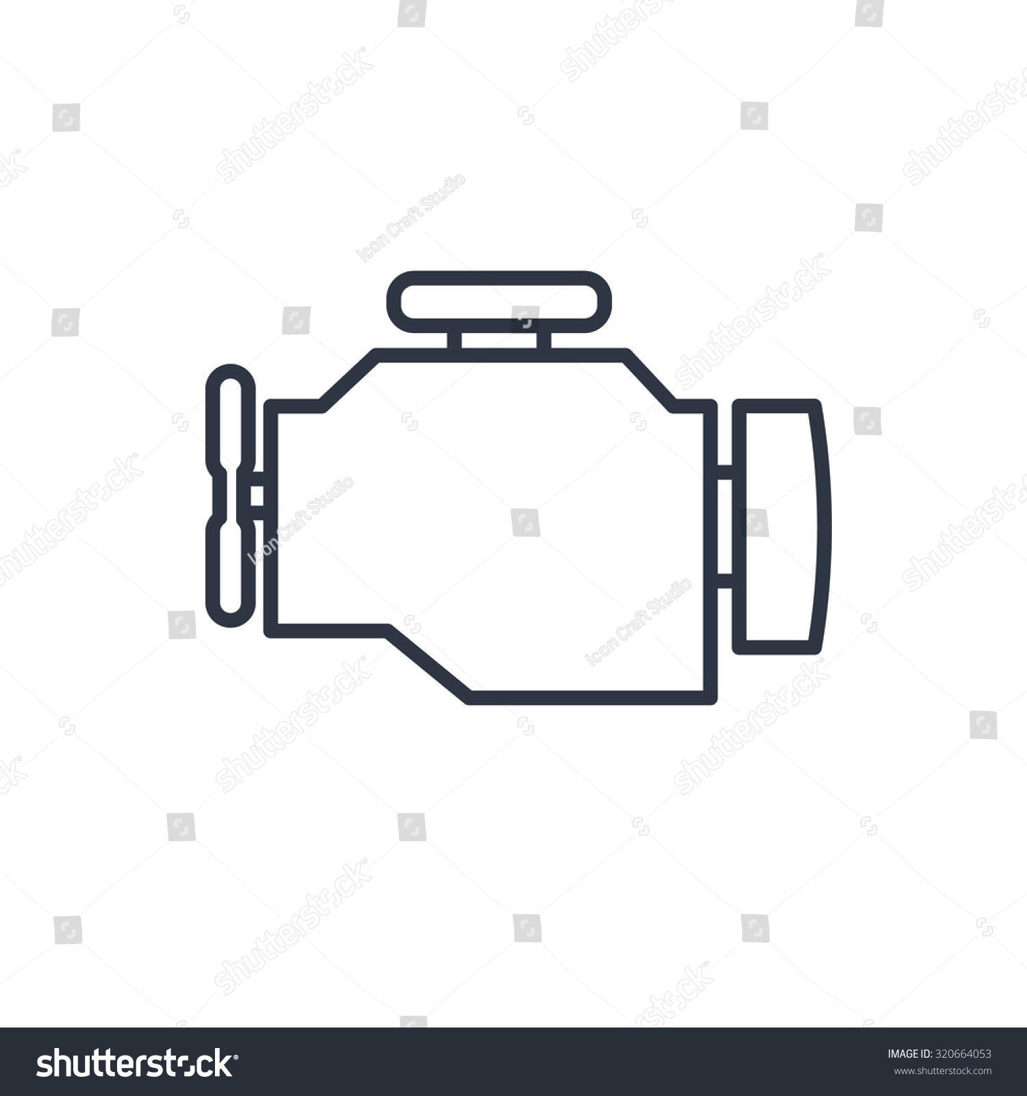 Outline Icon Of Engine Stock Vector 320664053 : Shutterstock