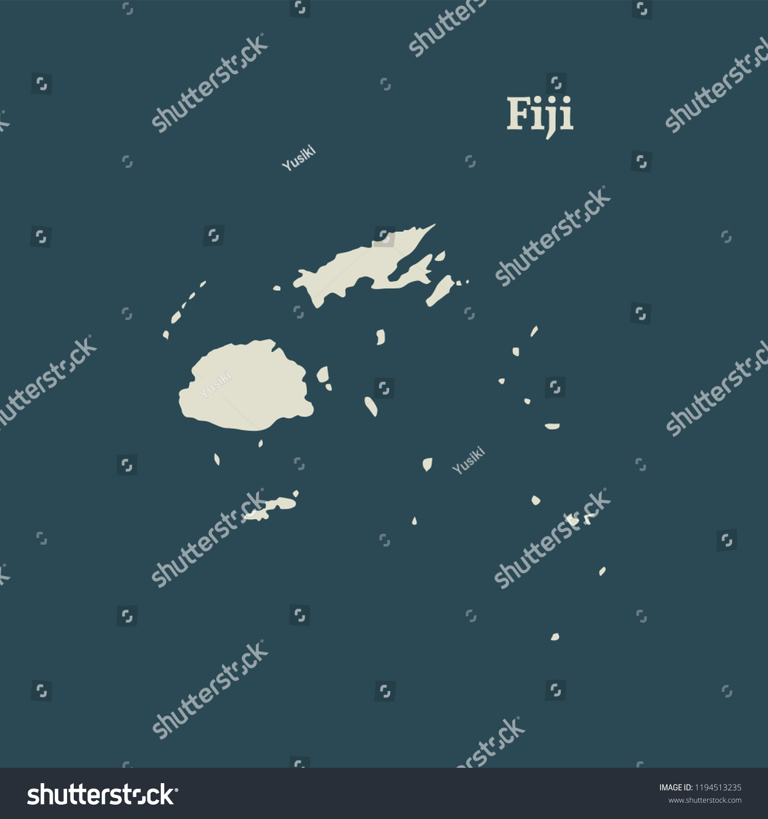 Outline Map Fiji Vector Illustrationaustralasia Stock Vector Royalty