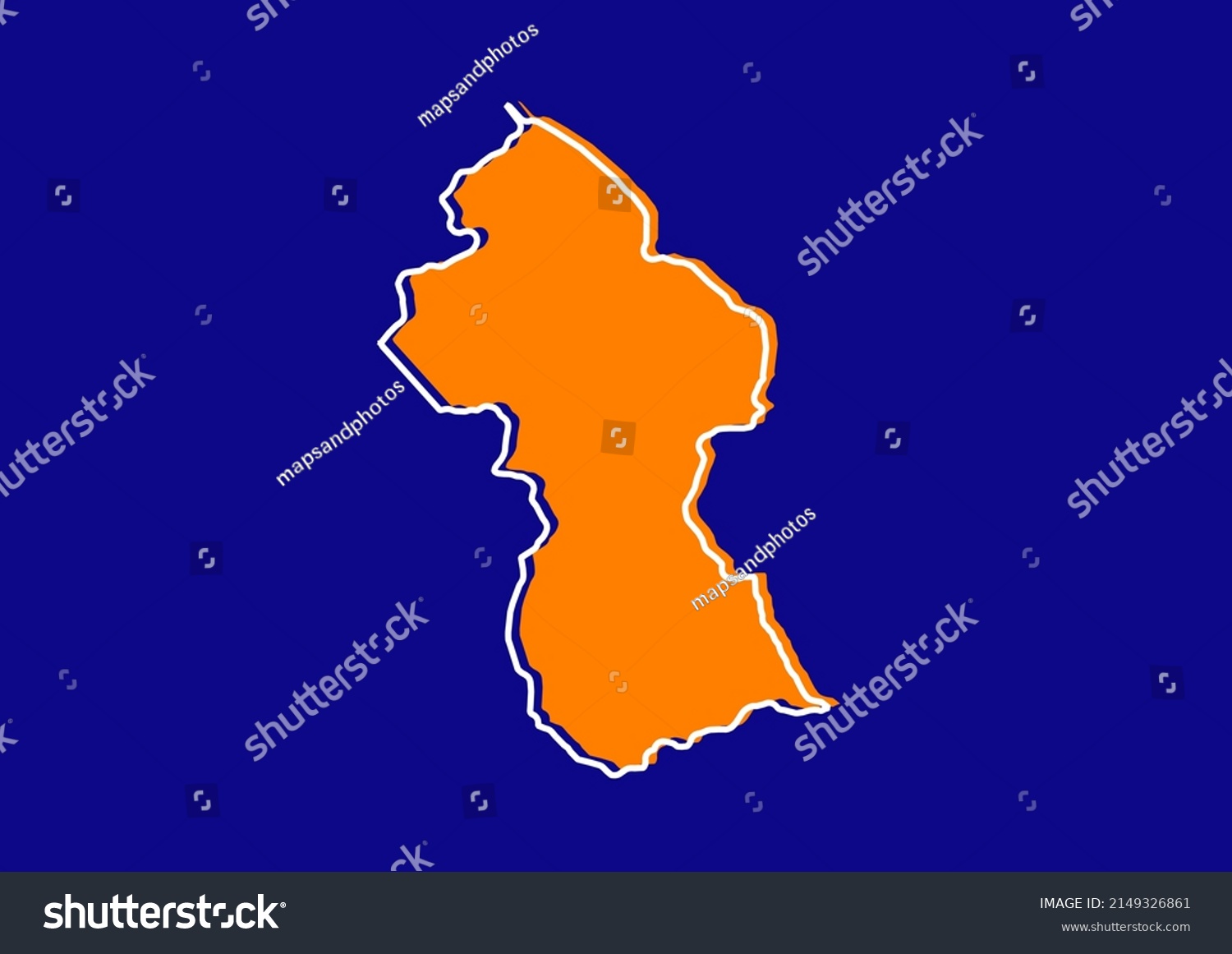 Outline Map Guyana Stylized Concept Map Stock Vector Royalty Free