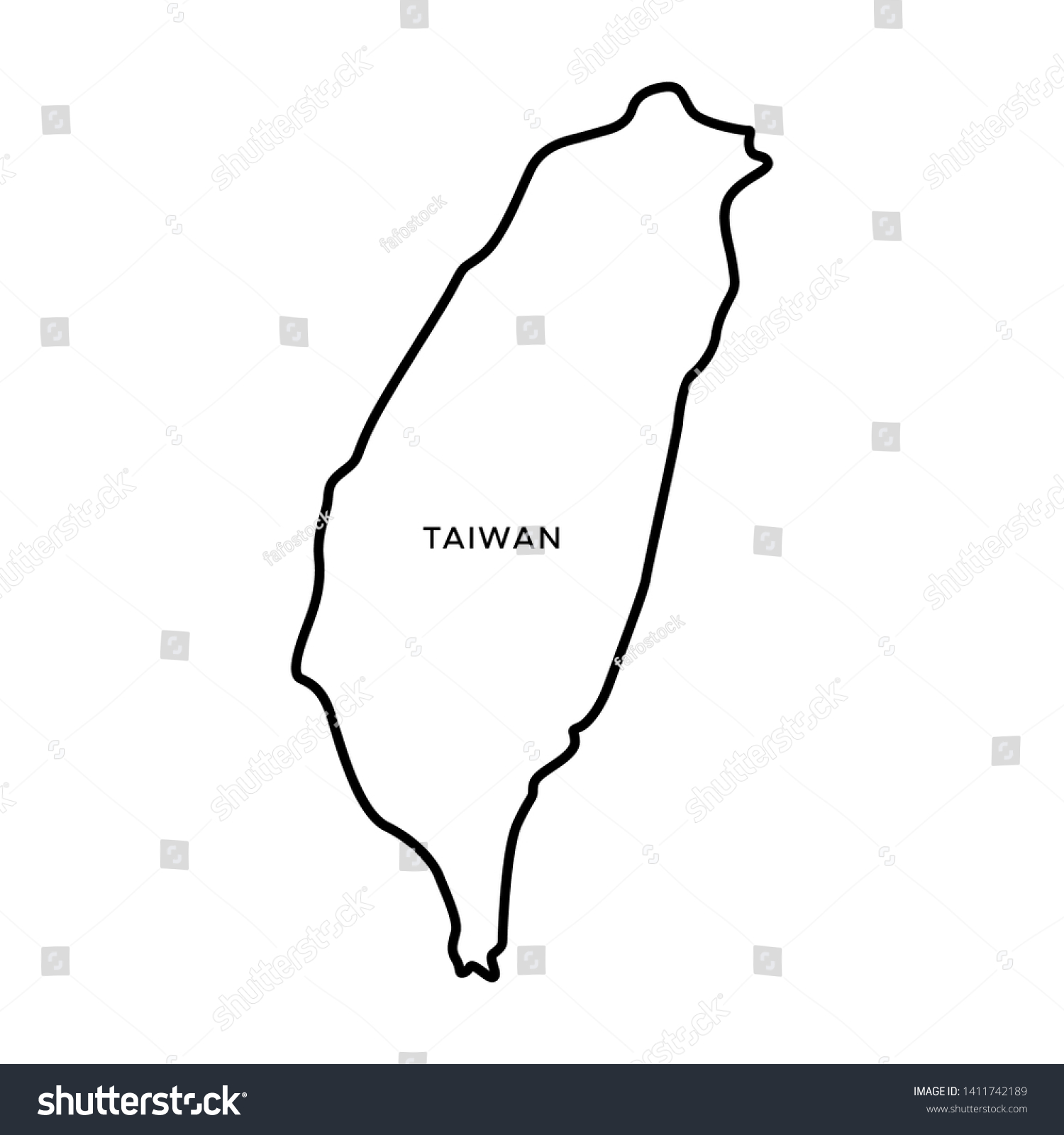 Outline Map Taiwan Vector Design Template Vector De Stock Libre De