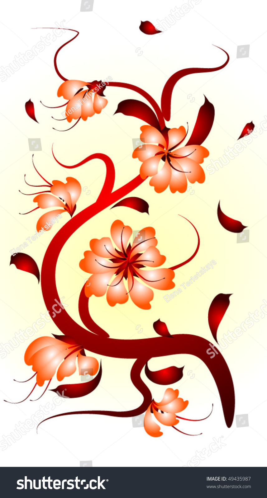 Painting Flowers. Vector - 49435987 : Shutterstock