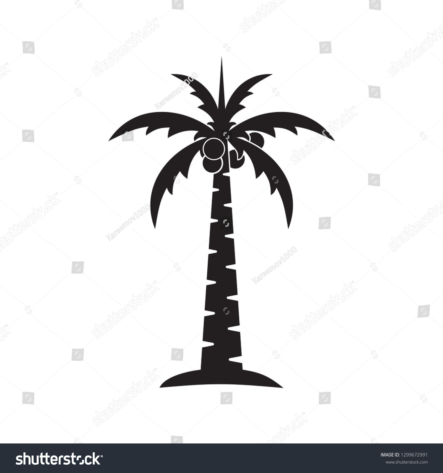 Palm Tree Icon Vector Silhouette Stock Vector Royalty Free 1299672991