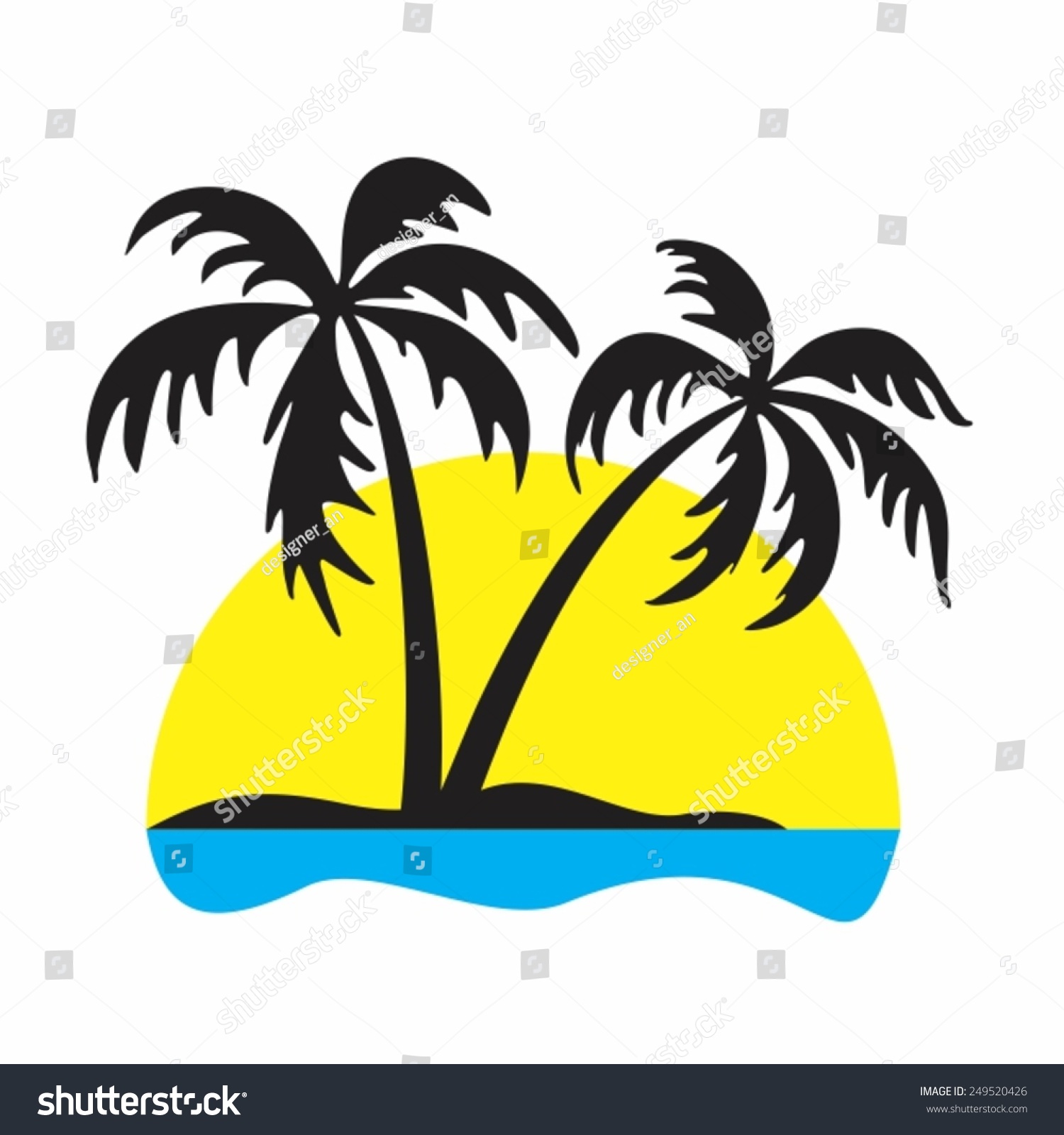 Palm Tree Logo Stock Vector Illustration 249520426 : Shutterstock