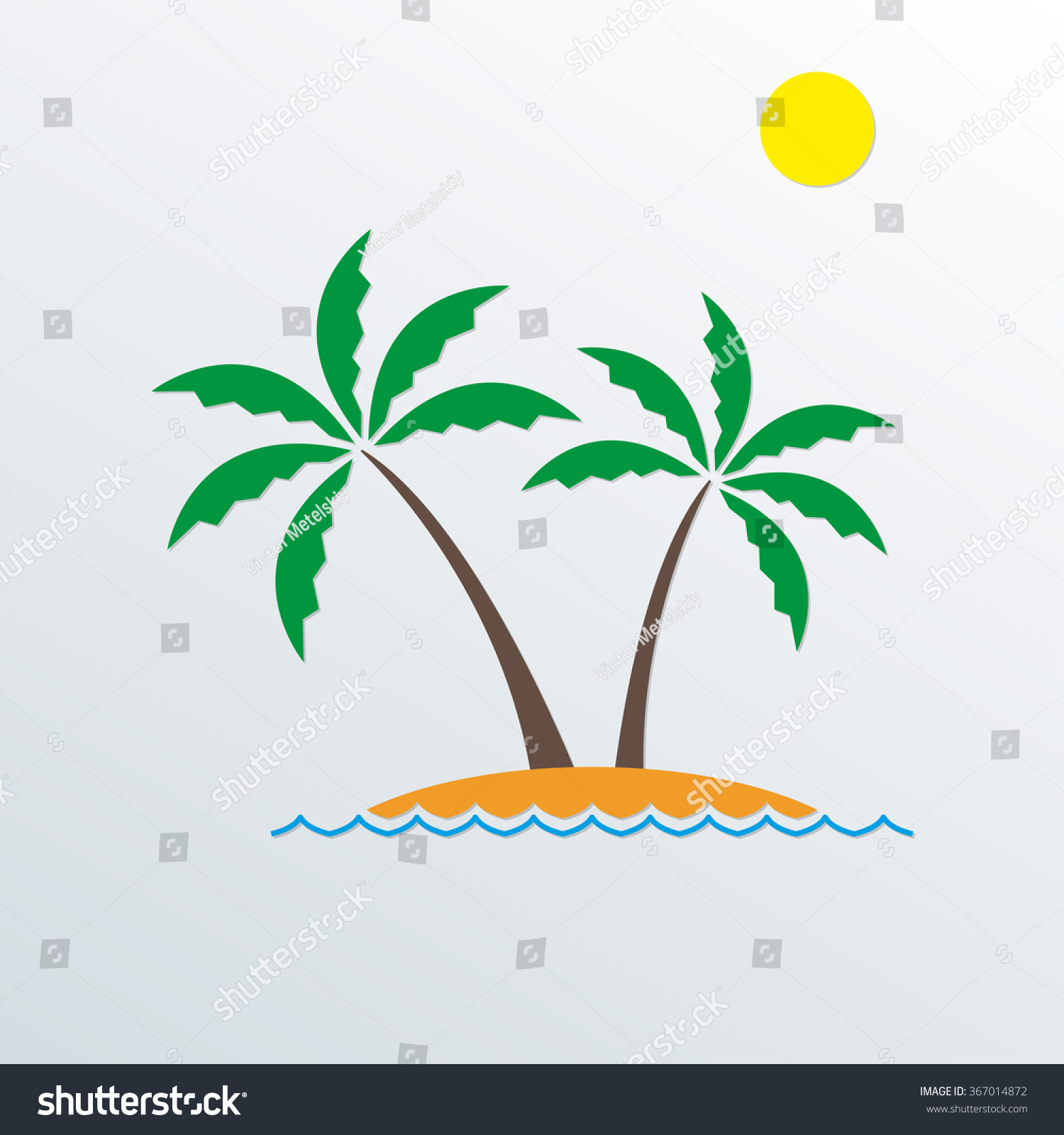 Palm Tree Vector Palm Trees On Stock Vector 367014872 - Shutterstock