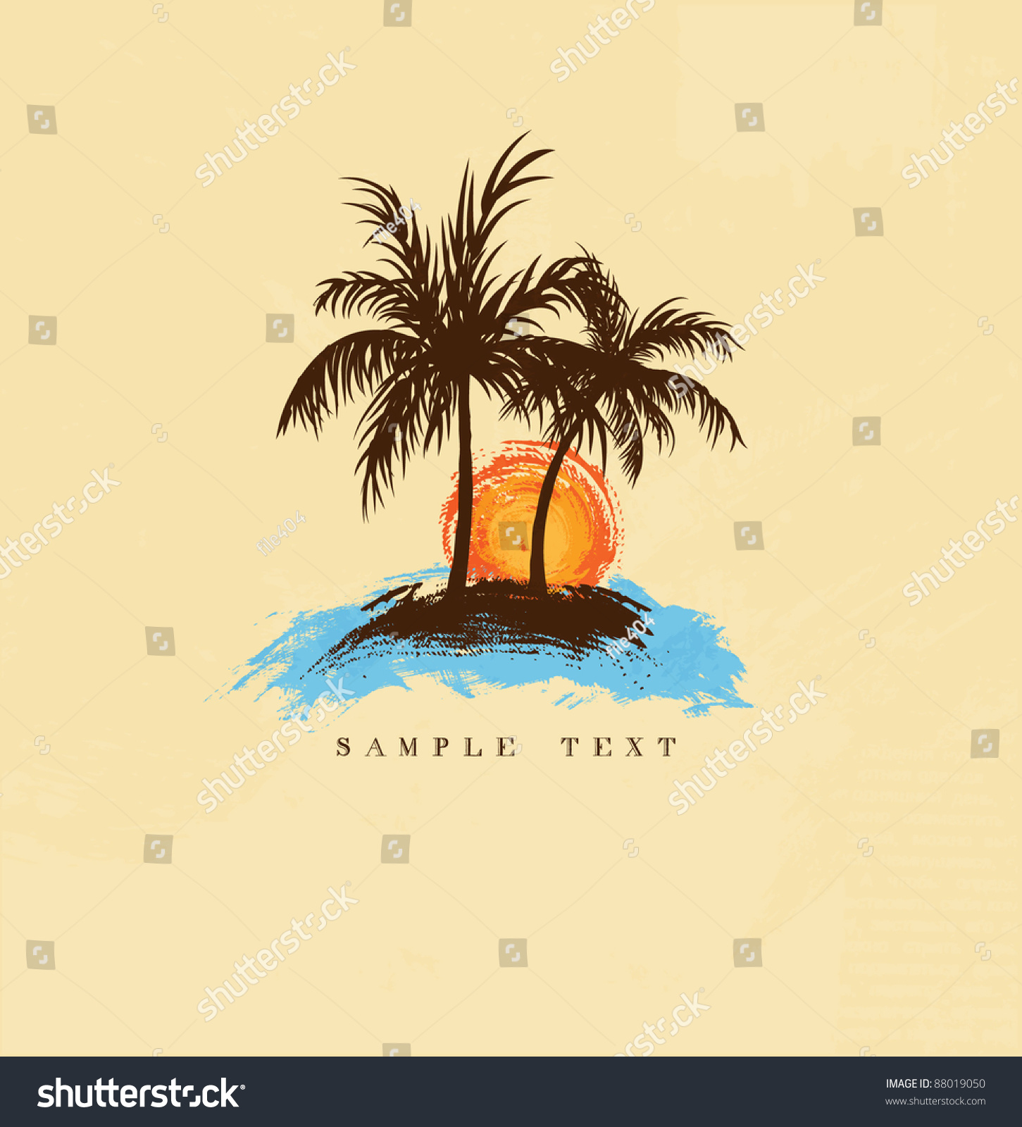 Palm Trees Stock Vector Illustration 88019050 : Shutterstock