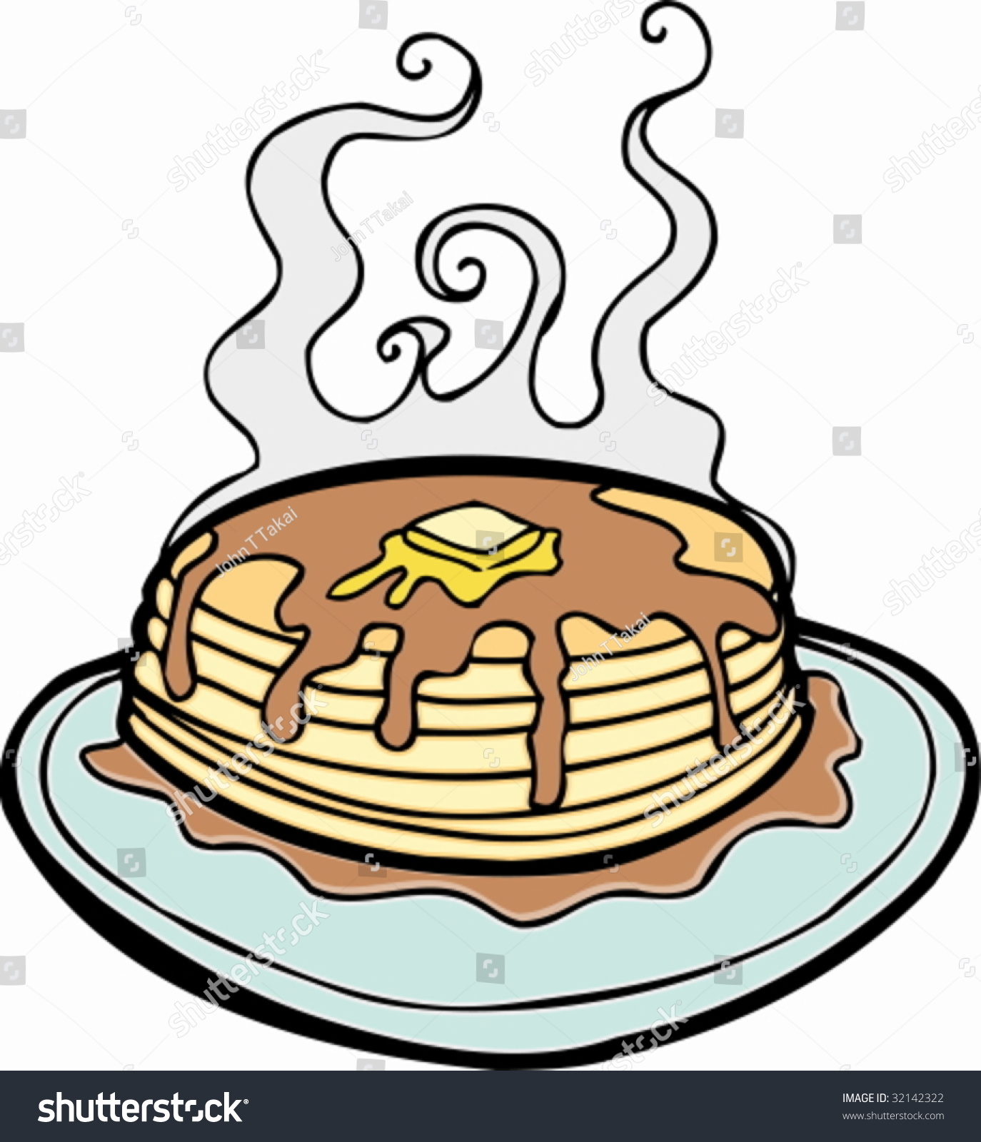 Pancake Cartoon Stock Vector Illustration 32142322 Shutterstock