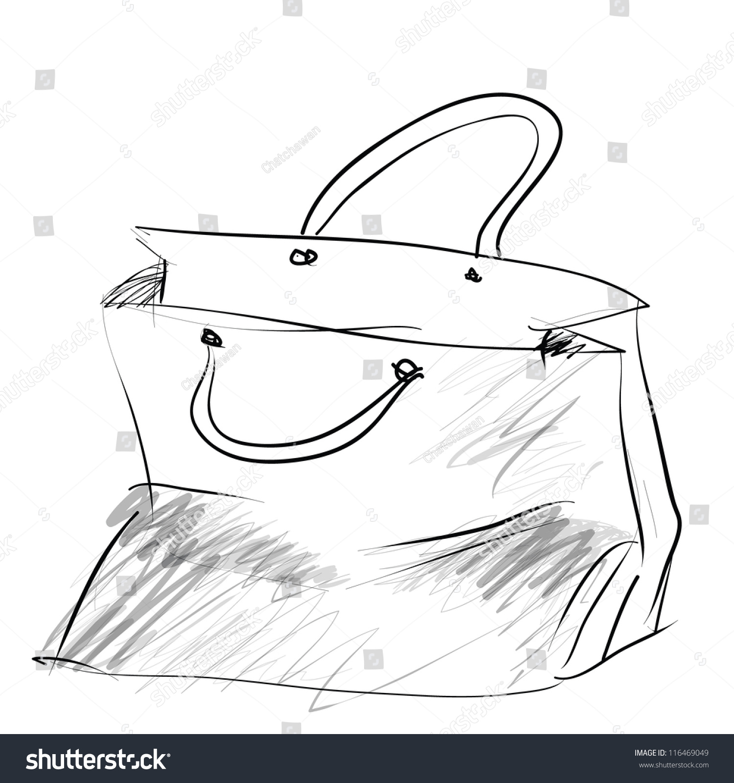 Paper Bag Sketch Vector - 116469049 : Shutterstock