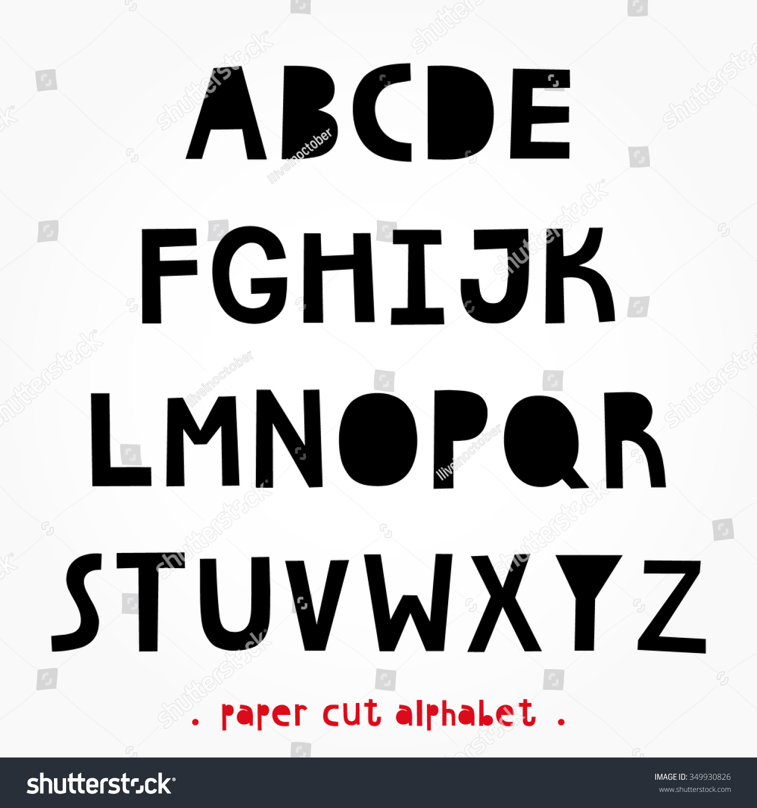 Paper Cut Alphabet For Your Design. Creative Hand Made Letters. Paper ...