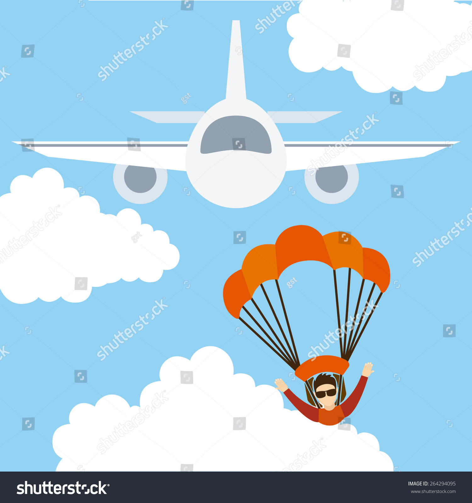 Parachute Fly Design, Vector Illustration Eps10 Graphic - 264294095