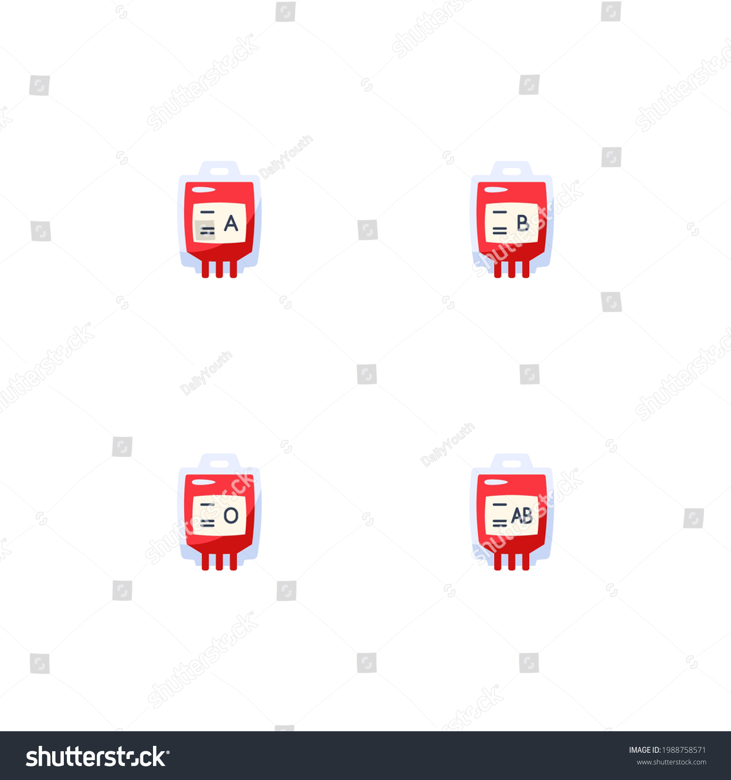 Part Blood Donor Icon Set Variety Stock Vector Royalty Free