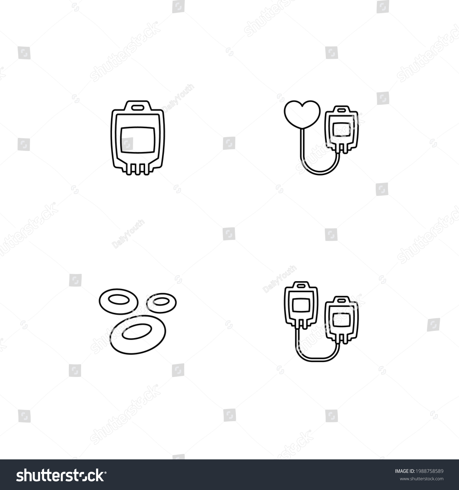 Part Blood Donor Icon Set Variety Stock Vector Royalty Free