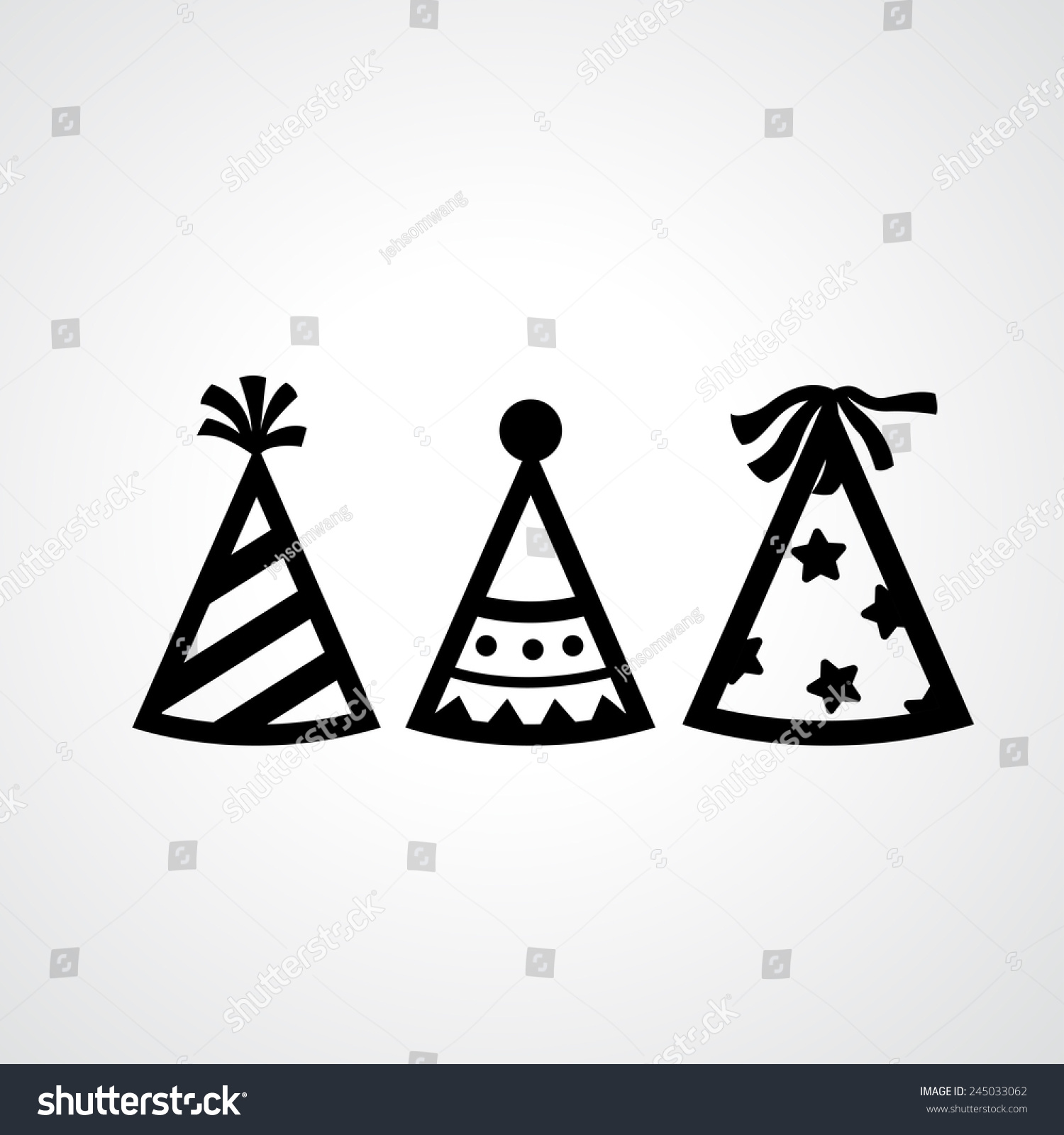 Party Hat Icons Vector - 245033062 : Shutterstock