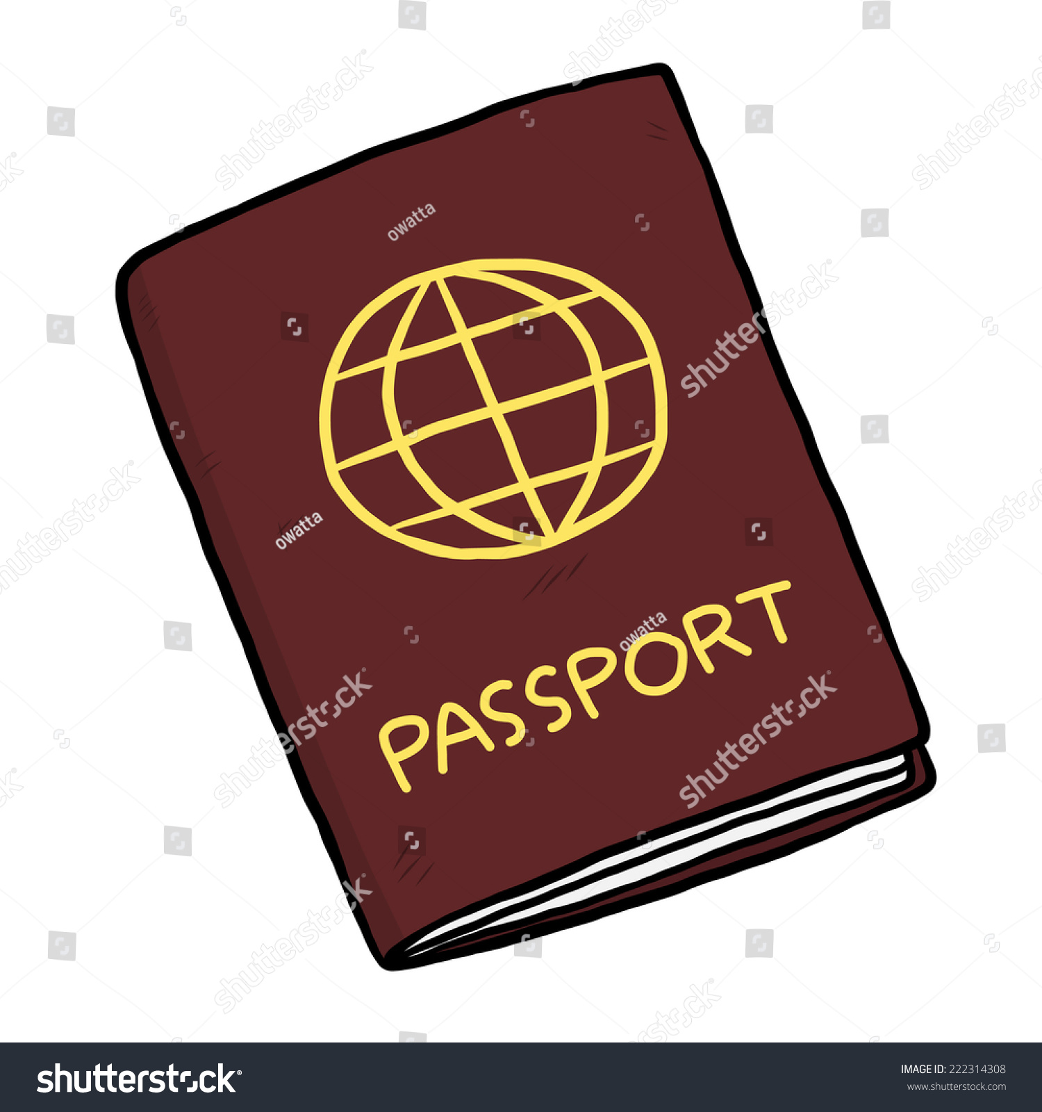 Passport Book Cartoon Vector Illustration Hand Stock Vector 222314308