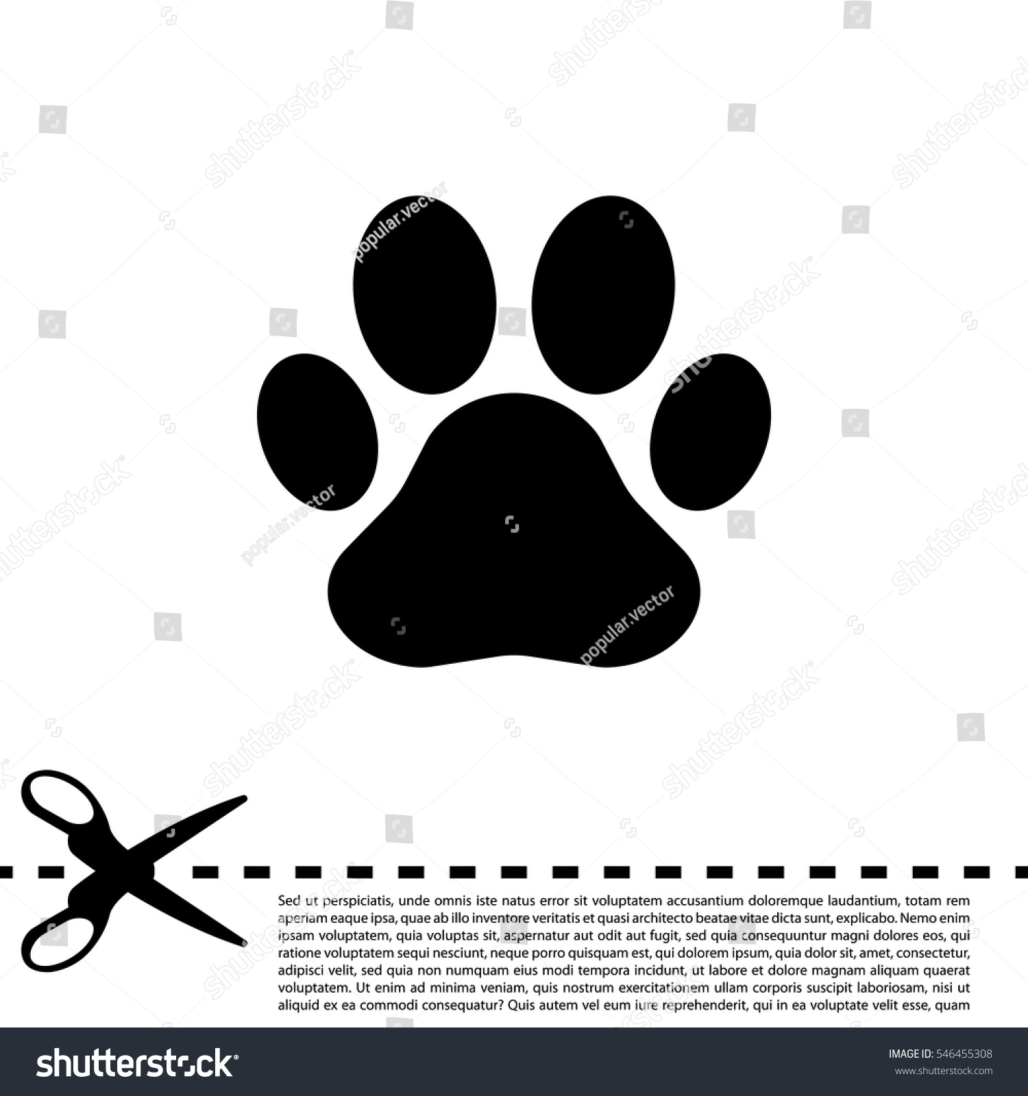 Paw Print Icon. Vector - 546455308 : Shutterstock