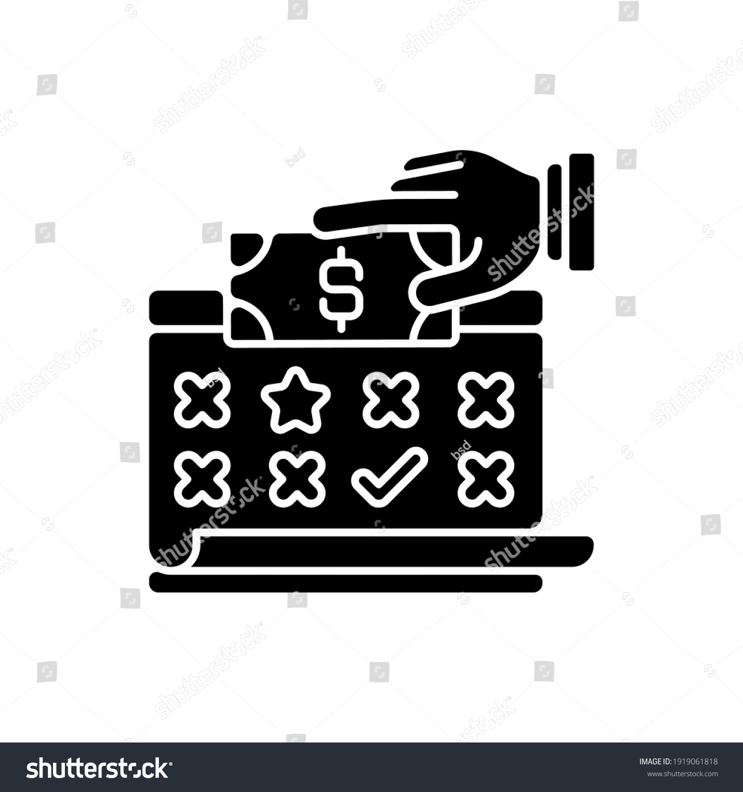 Payroll Black Glyph Icon List Employees Stock Vector Royalty Free