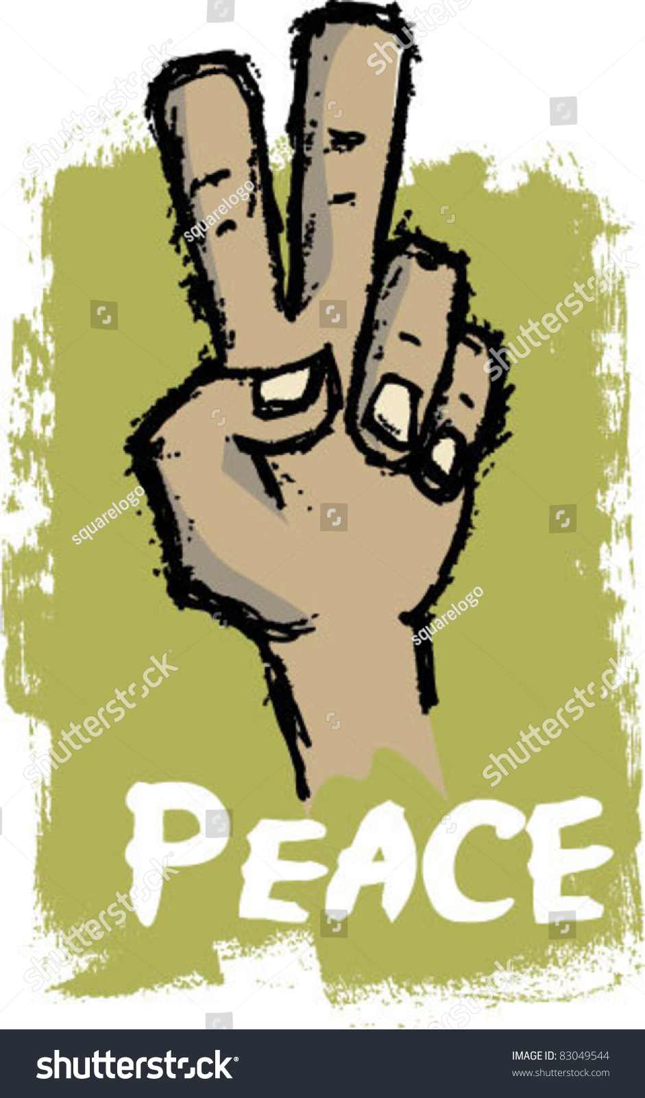 Peace Hand Sign Stock Vector Illustration Shutterstock