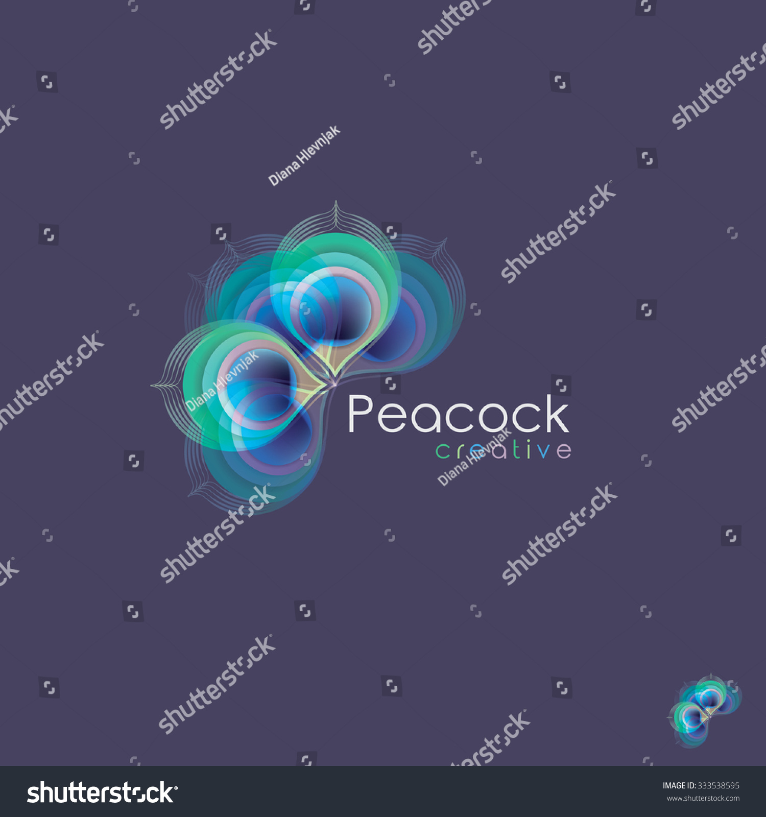 Peacock feathers colorful transparent logo element with multiple overlay effect Peacock feathers colorful transparent logo element with multiple overlay effect