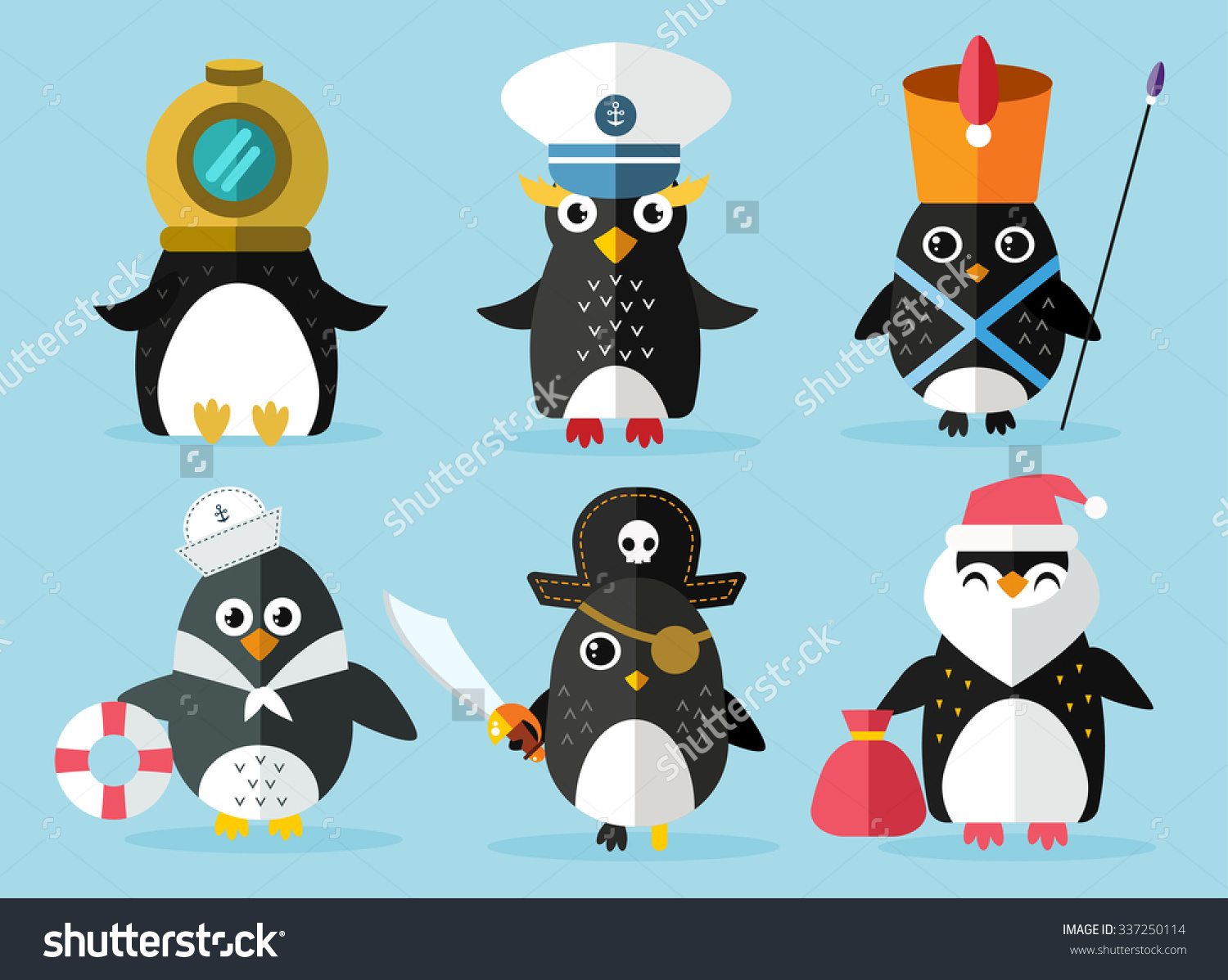 Penguin set vector illustration Cartoon funny penguins different situations Penguin clown pirate christmas santa captain sailor cook.Cartoon penguin vector set illustration.Penguin vector birds Penguin set vector illustration Cartoon funny penguins different situations Penguin clown pirate christmas santa captain sailor cook.Cartoon penguin vector set illustration.Penguin vector birds