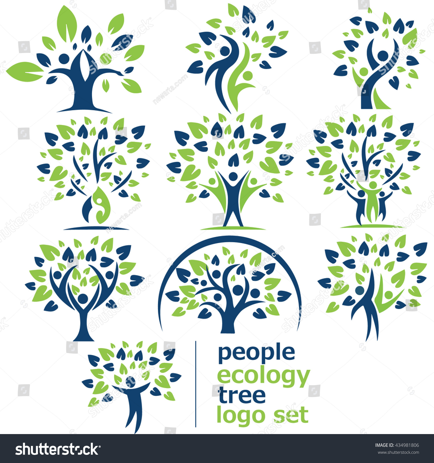 People Ecology Tree Logo Set Stock Vector 434981806 Shutterstock Ecology Family Tree Logo Stock Vector Illustration Of Biology 91037689