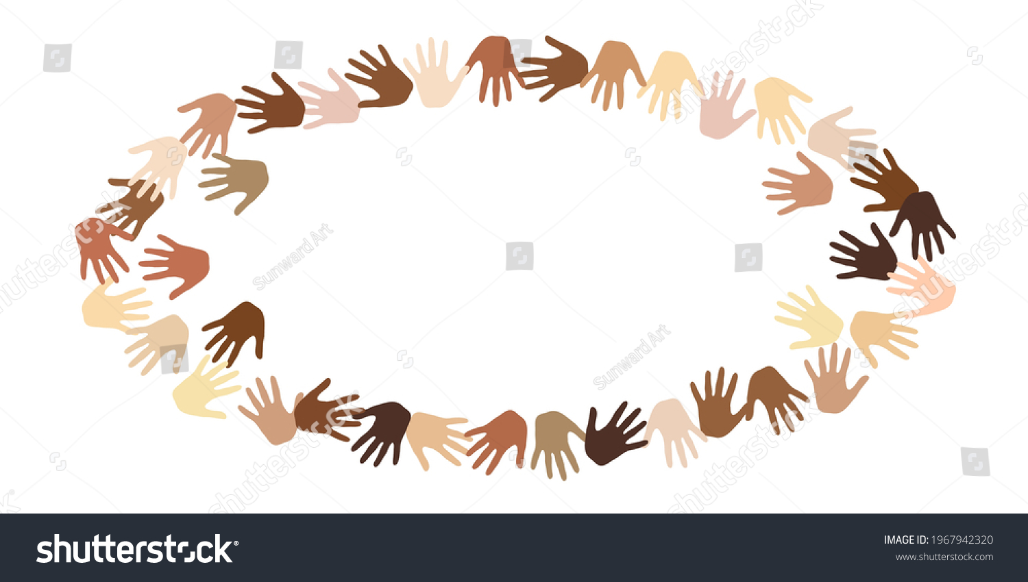 People Hands Different Skin Color Vector Stock Vector Royalty Free