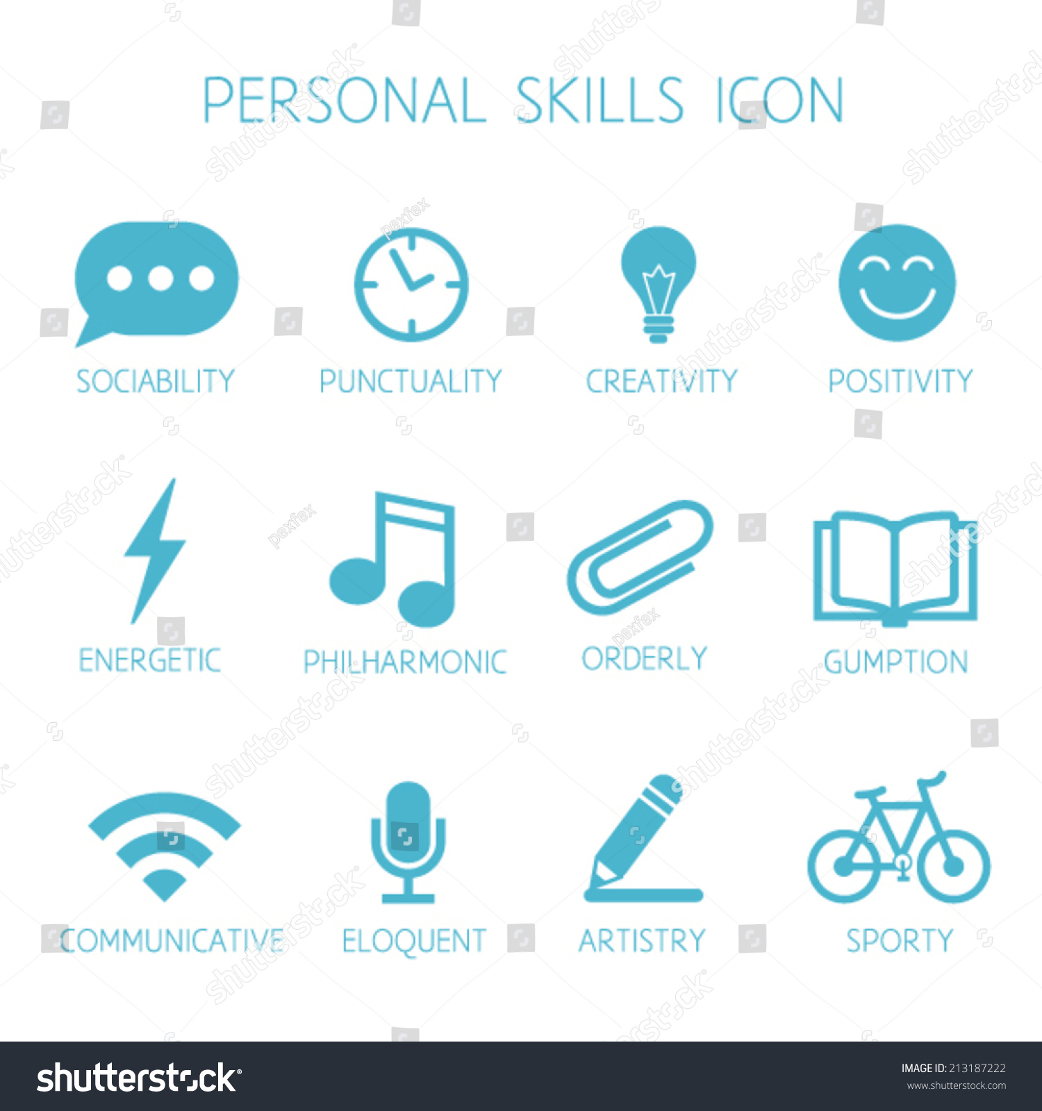 personal skills icon self characteristic vector stock vector 213187222