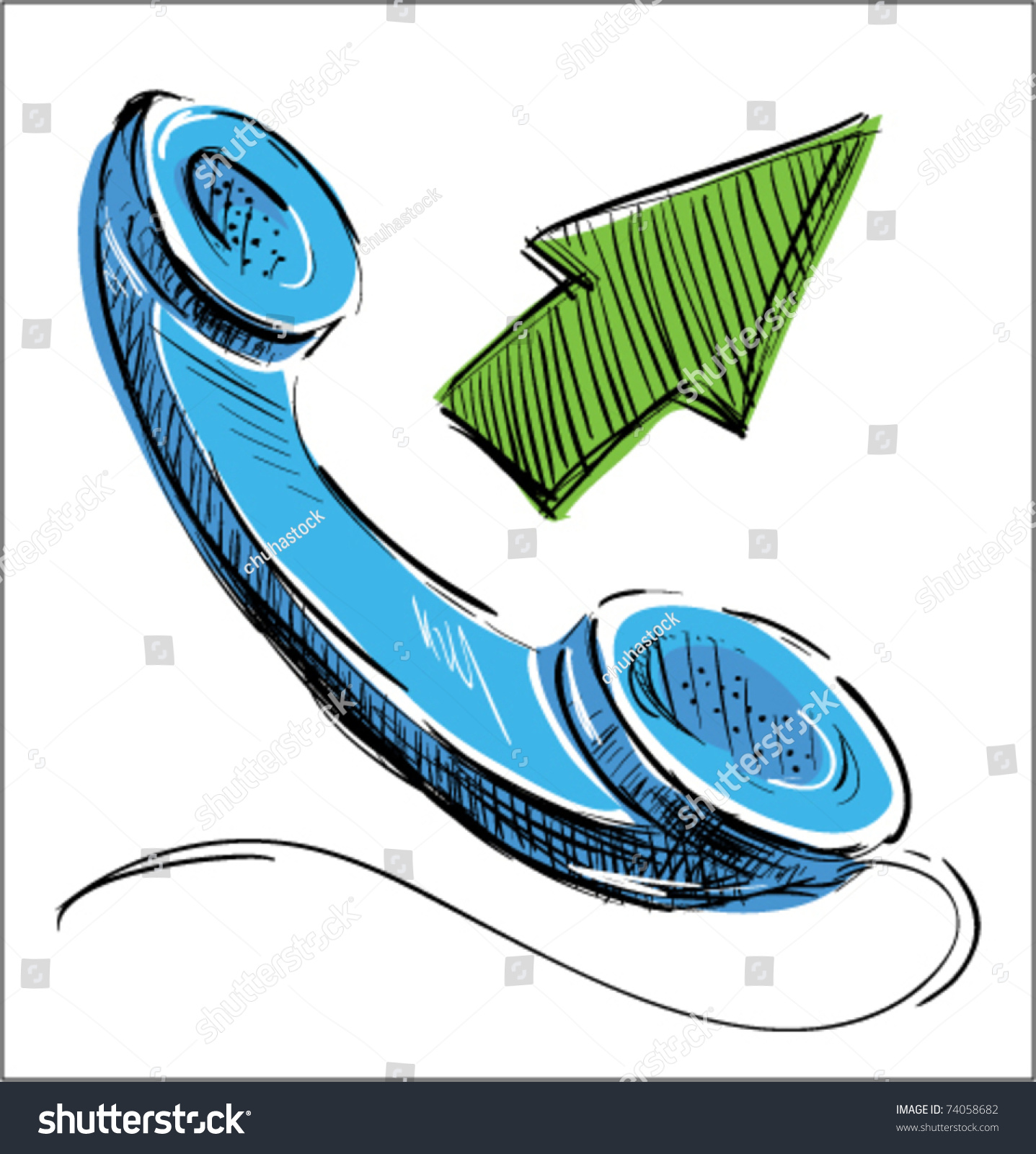 Phone Icon Color Sketch Stock Vector Illustration 74058682 : Shutterstock