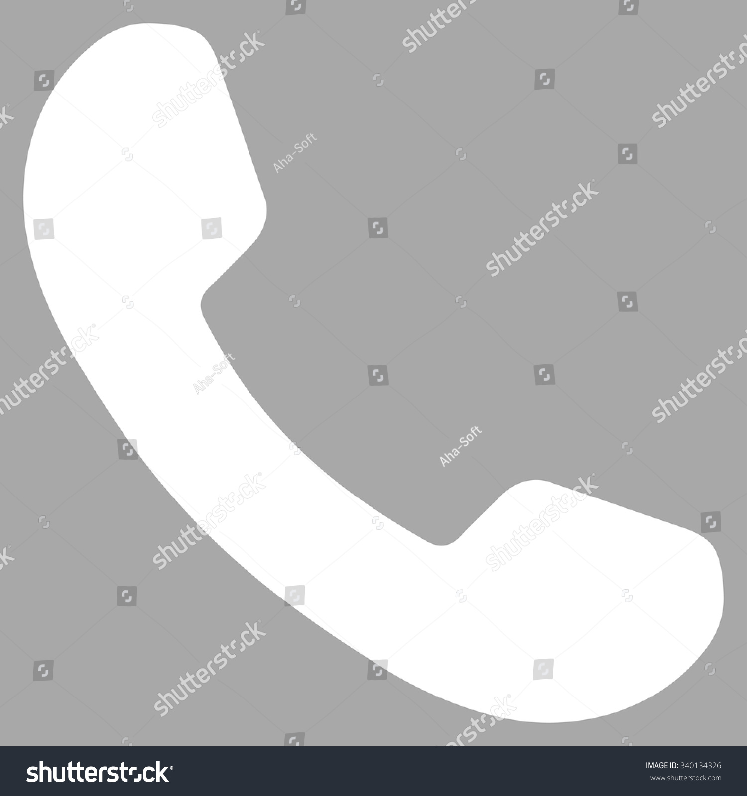 Phone Receiver Vector Icon Style Is Flat Symbol White Color Rounded