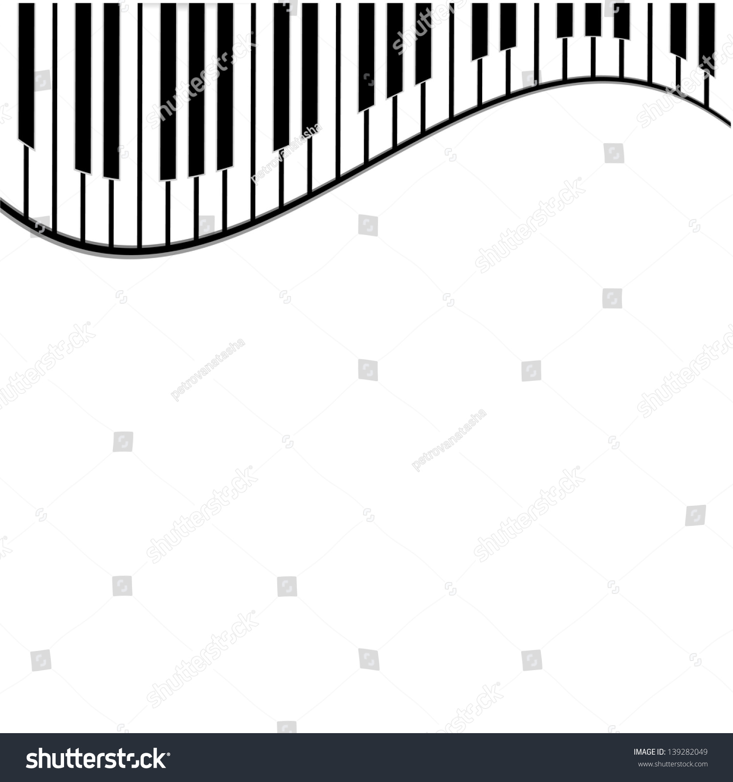 Piano Keys On White Background Stock Vector 139282049 - Shutterstock