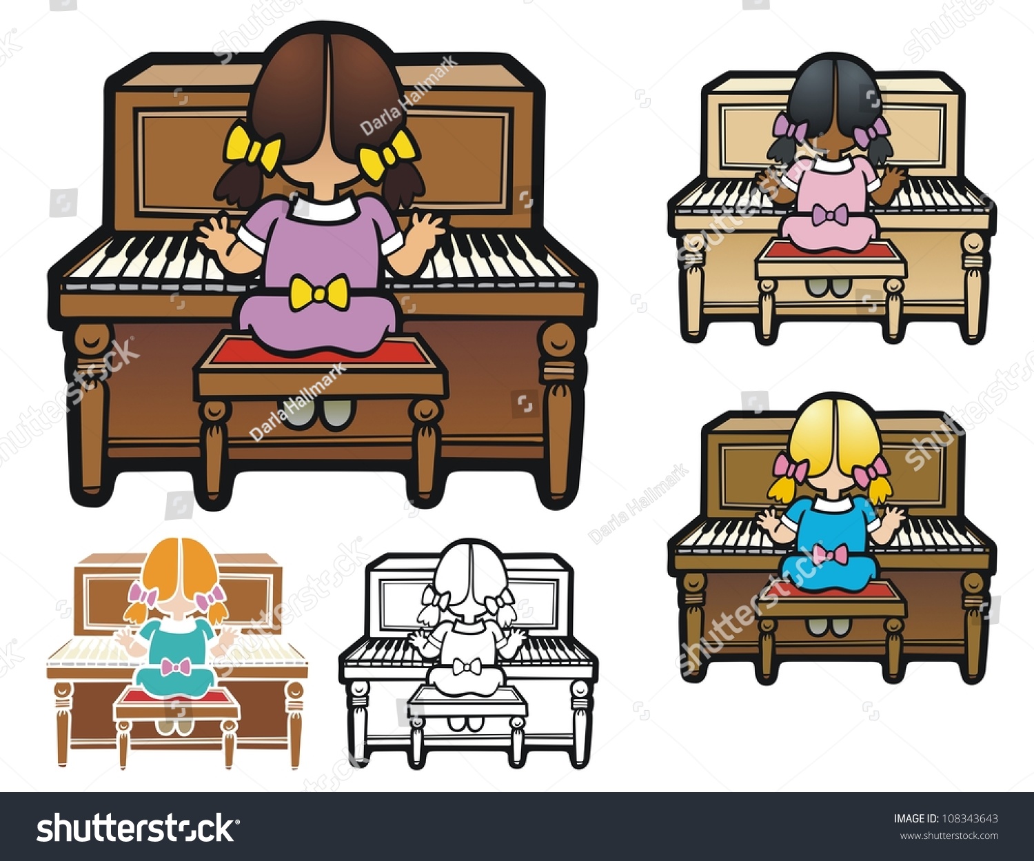 clipart girl playing piano - photo #39