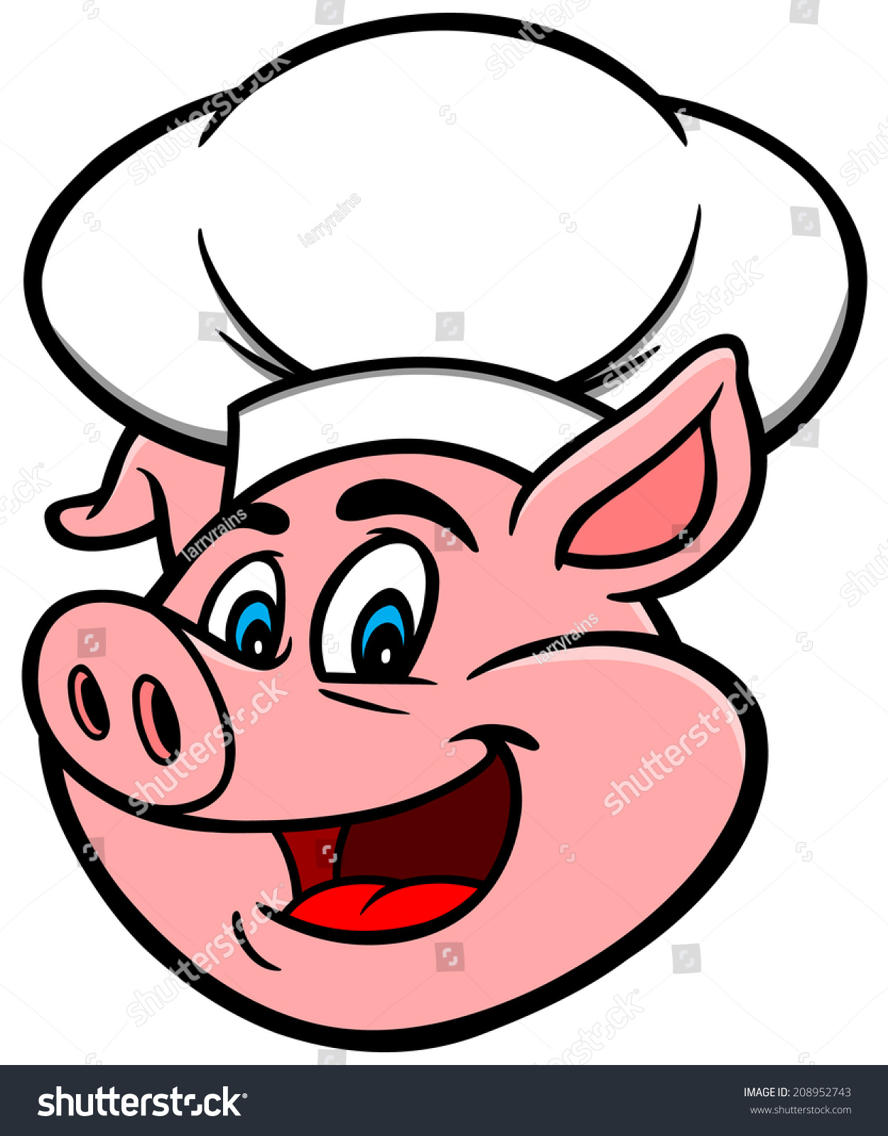 Pig With Chef Hat Stock Vector Illustration Shutterstock