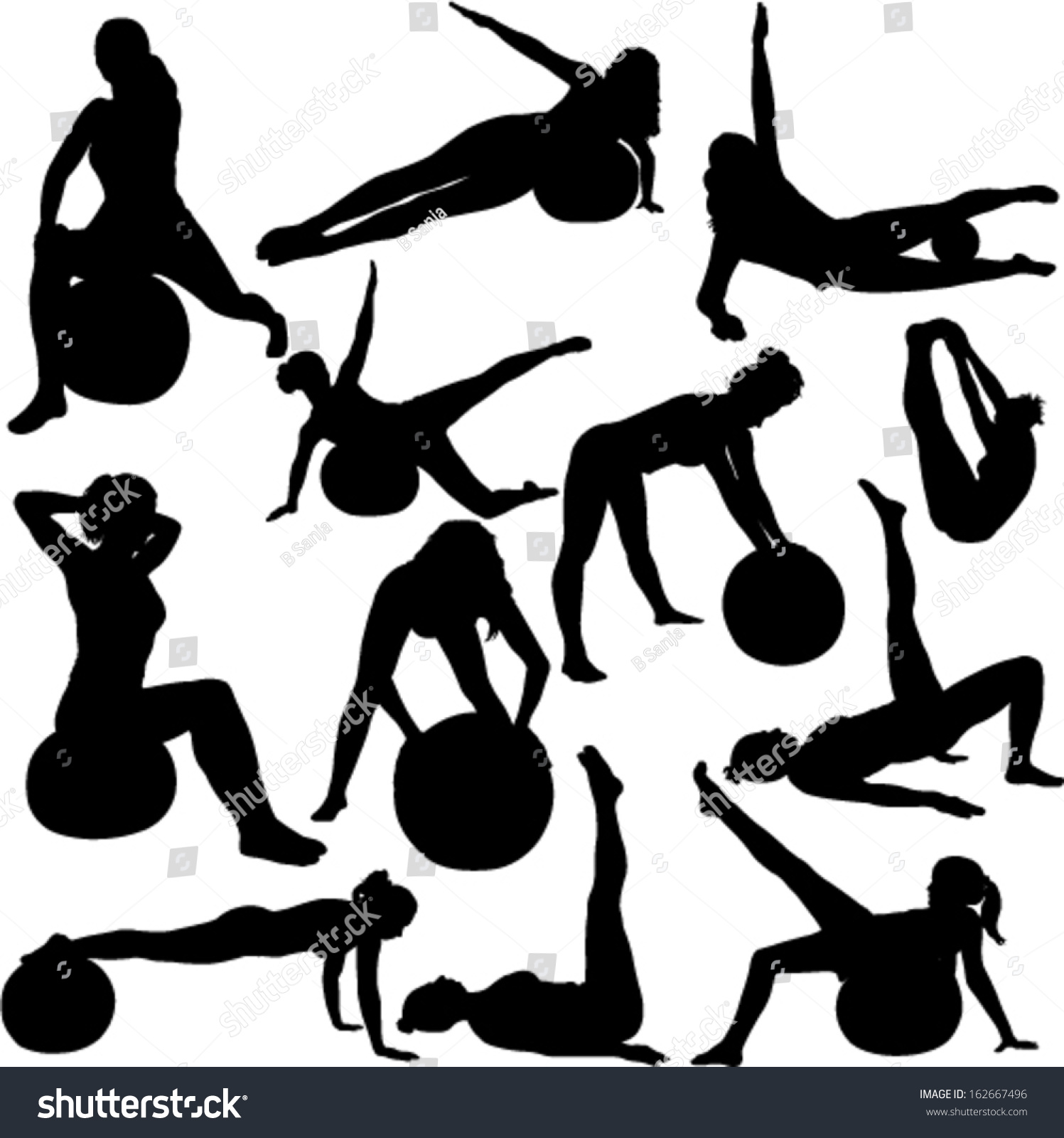 Pilates Women Silhouettes Vector 1 162667496 Shutterstock 1775