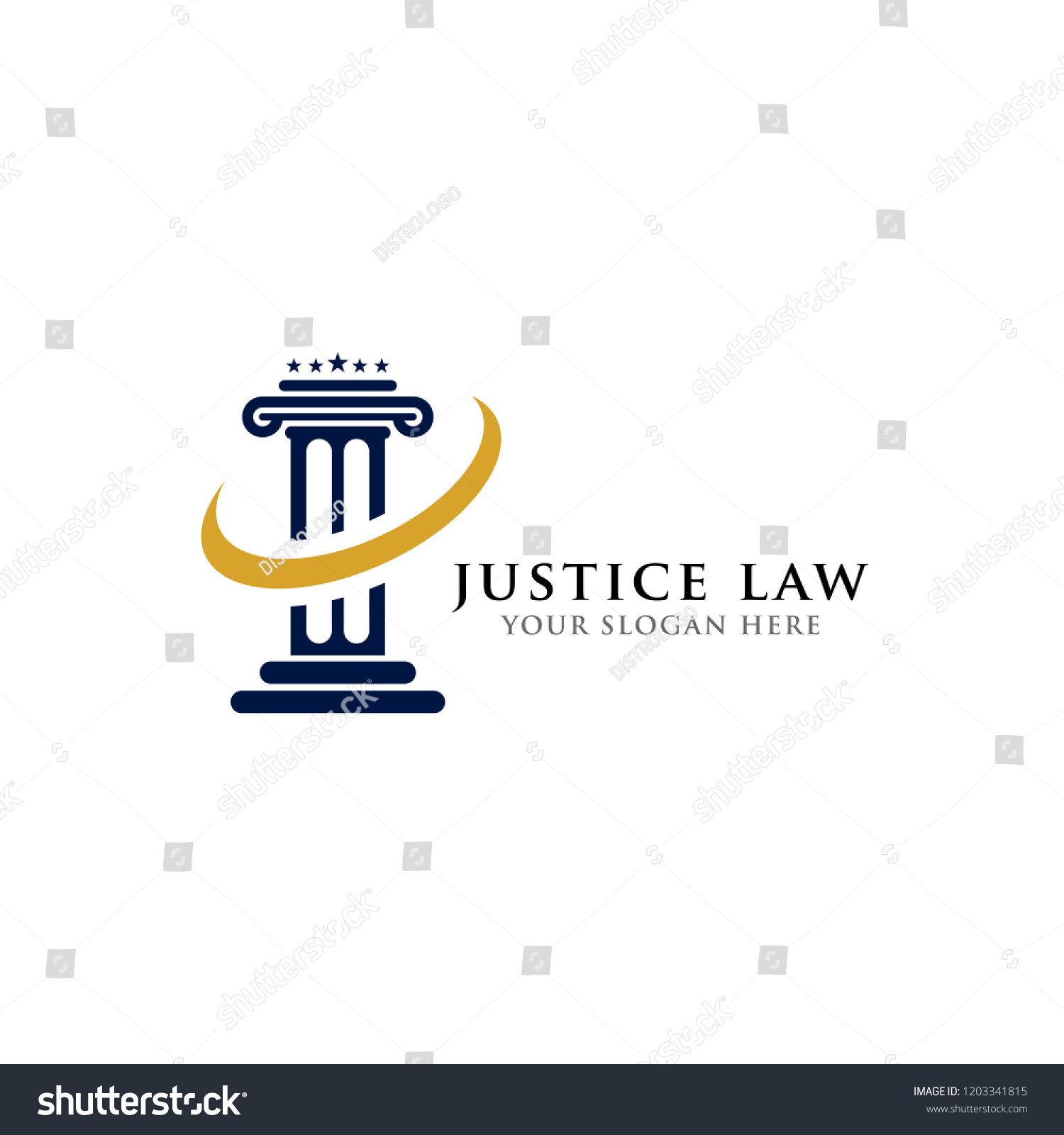 Pillar Logo Design Template Justice Law Stock Vector Royalty Free