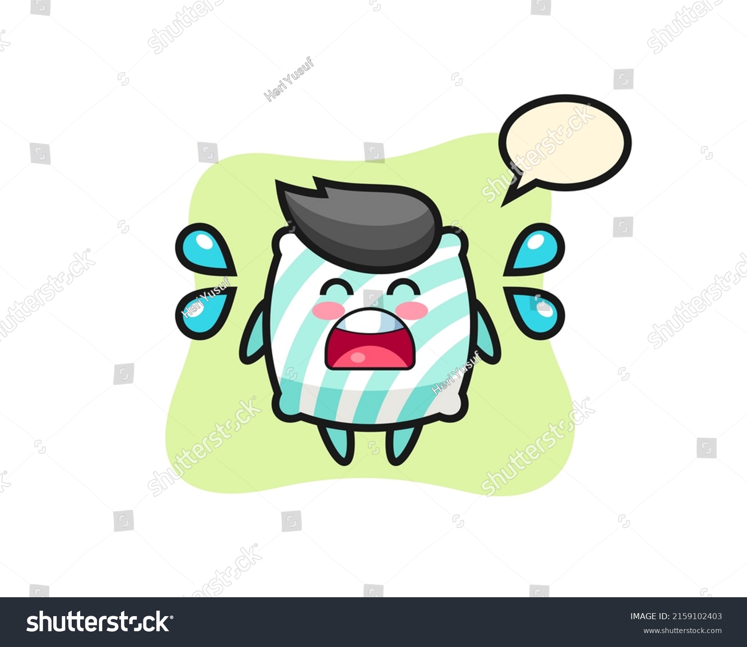 Pillow Cartoon Illustration Crying Gesture Cute Stock Vector Royalty