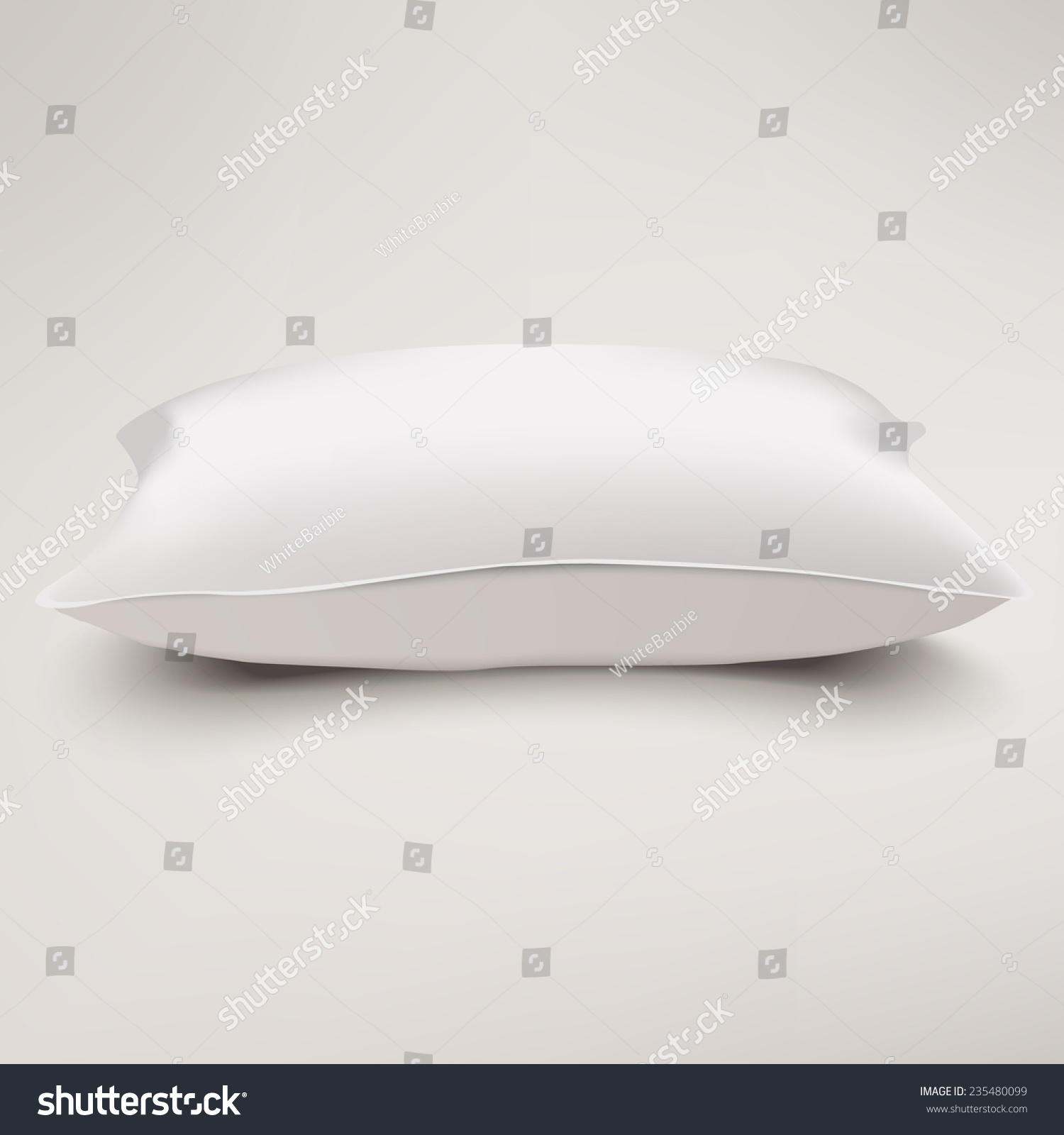 Pillow Vector. Isolated Cushion On White Background. - 235480099