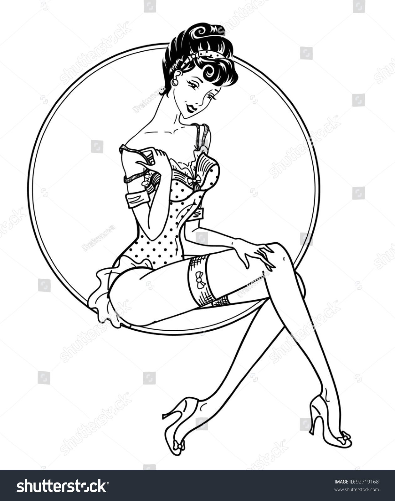 Pin Up Classic Sexy Girl Stock Vector Shutterstock